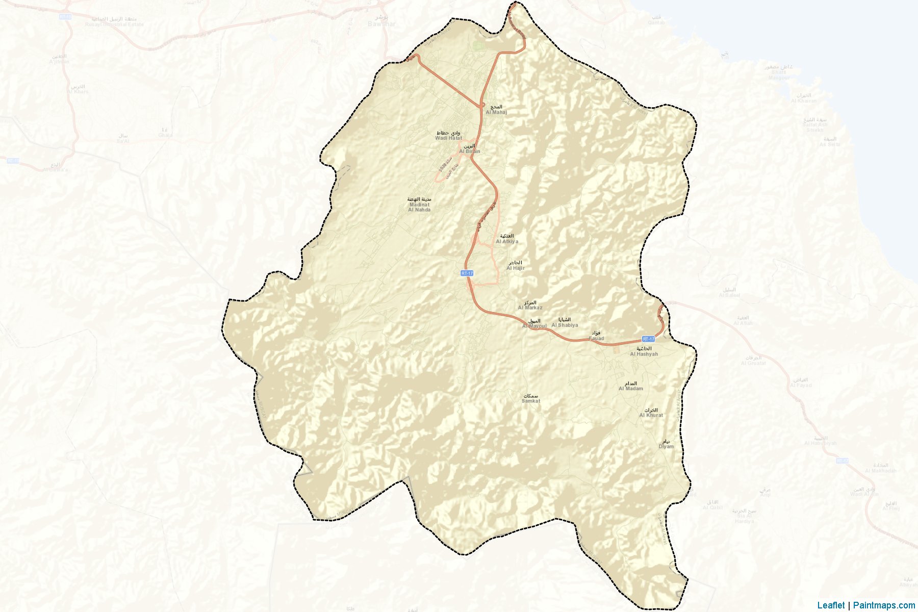 Muestras de recorte de mapas Al Amrat (Muscat)-2