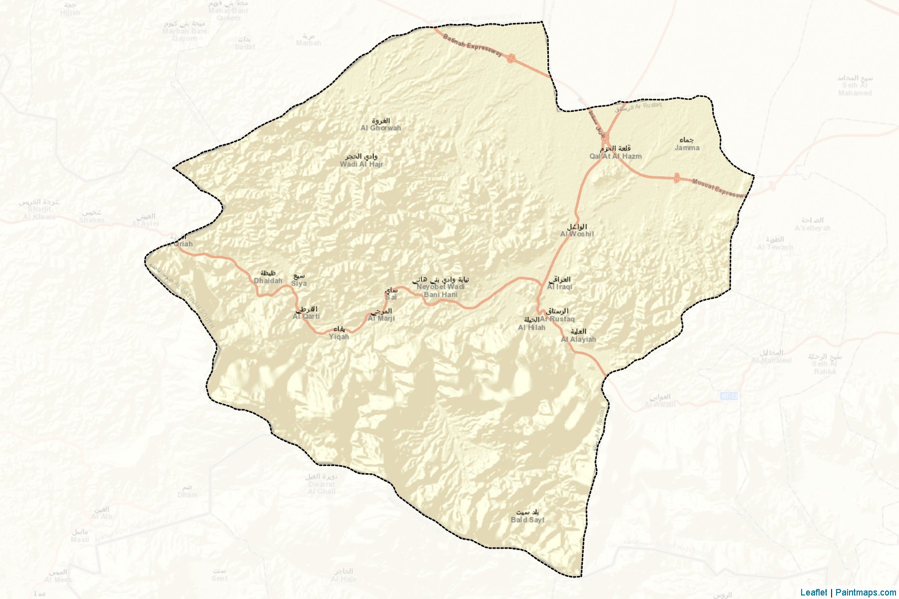 Ar Rustaq (Al Batinah) Map Cropping Samples-2