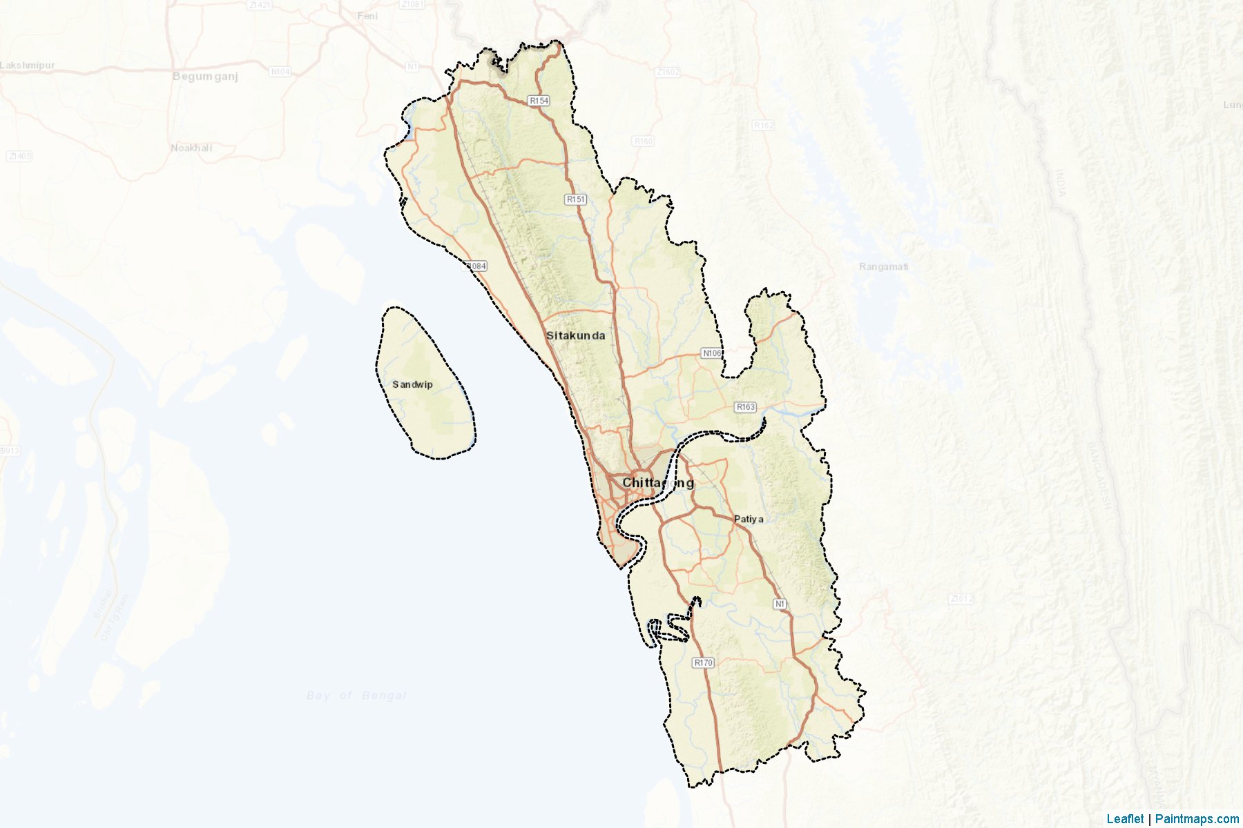 Chittagong (Chittagong) Map Cropping Samples-2