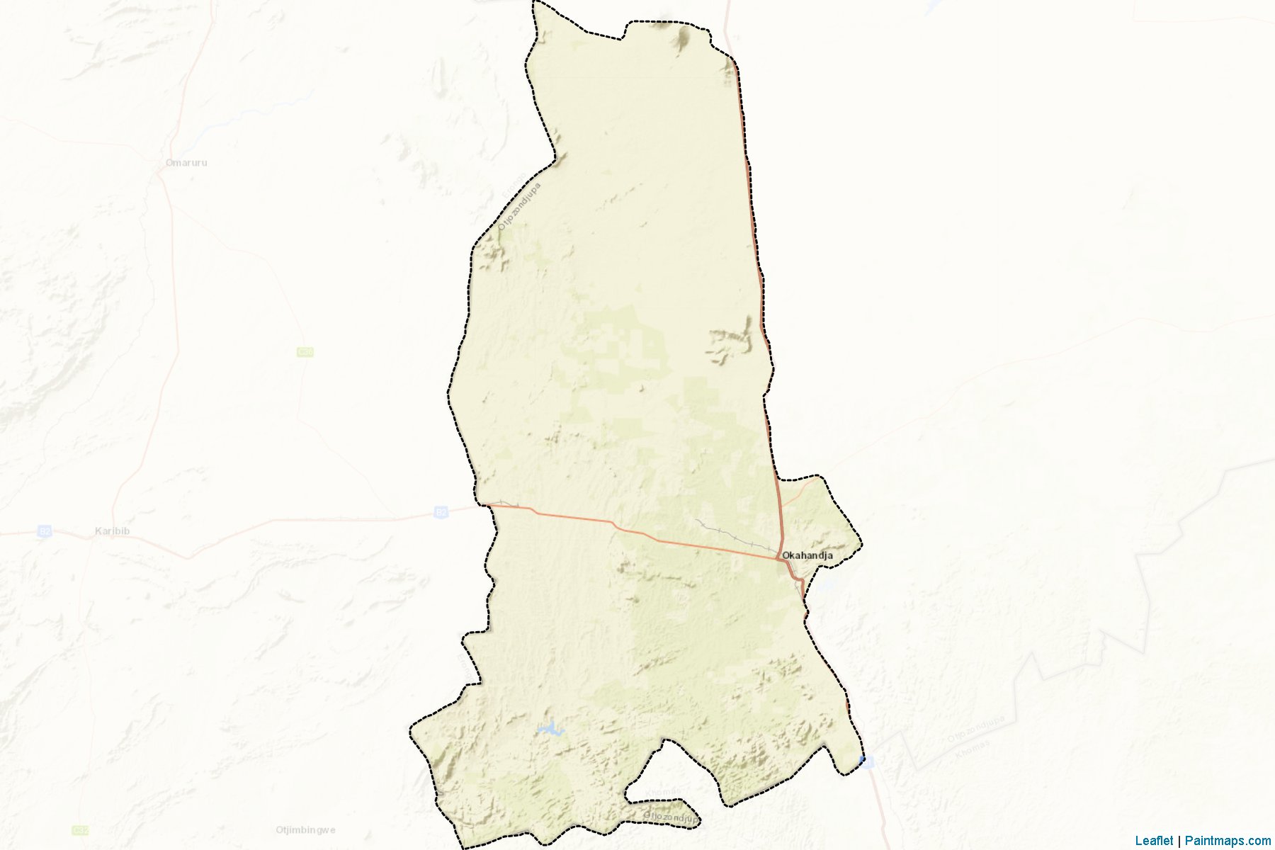 Muestras de recorte de mapas Okahandja (Otjozondjupa)-2