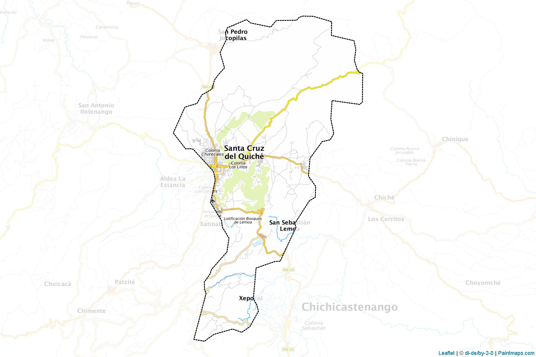 Muestras de recorte de mapas Santa Cruz Del Quiche (Quiché)-1