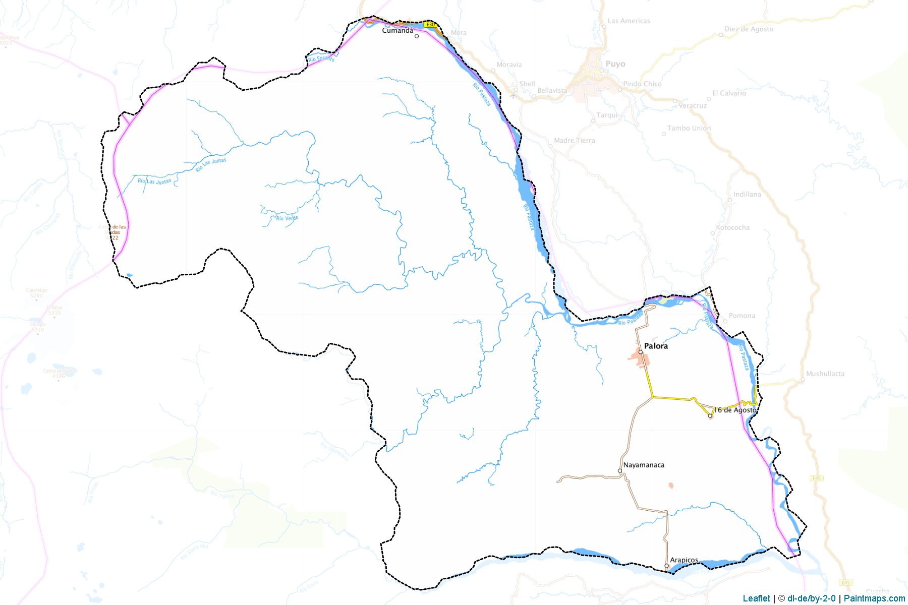 Muestras de recorte de mapas Palora (Morona Santiago)-1