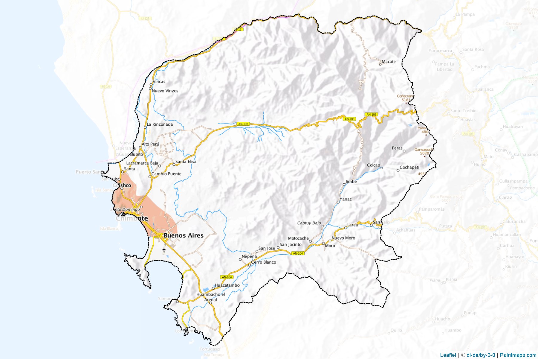 Muestras de recorte de mapas Santa (Ancash)-1