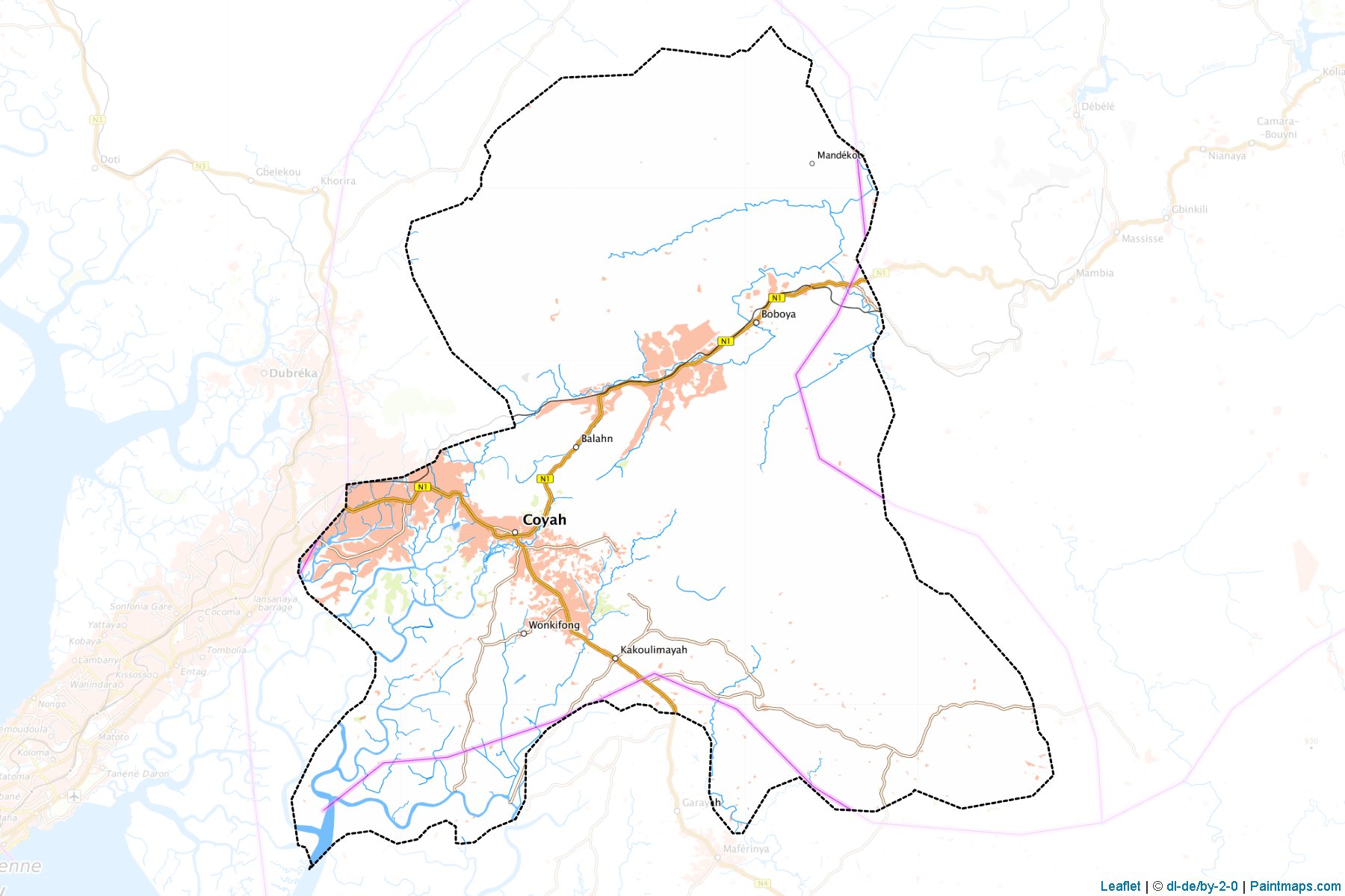 Muestras de recorte de mapas Coyah (Coyah)-1