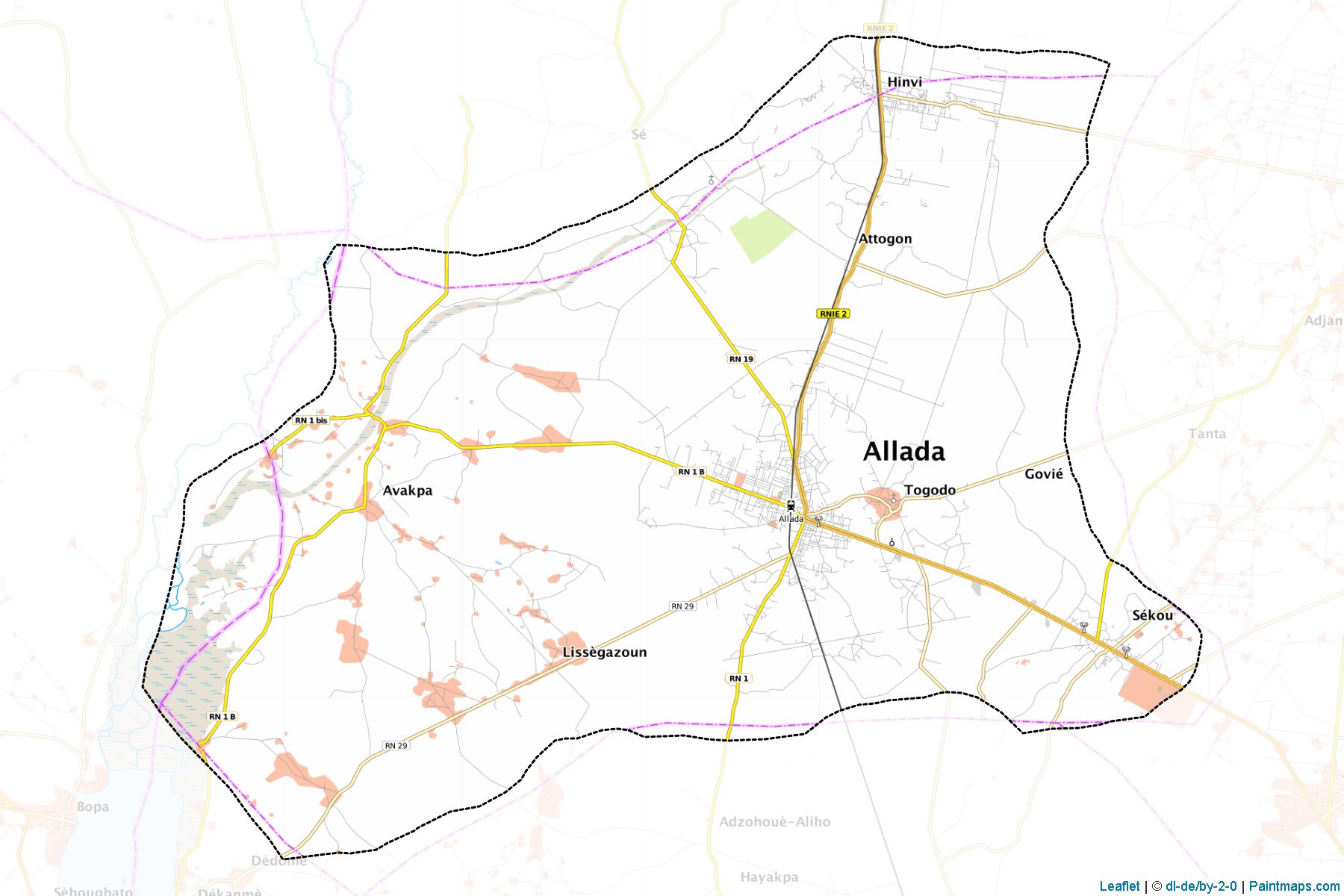 Allada (Atlantique Departmanı) Haritası Örnekleri-1