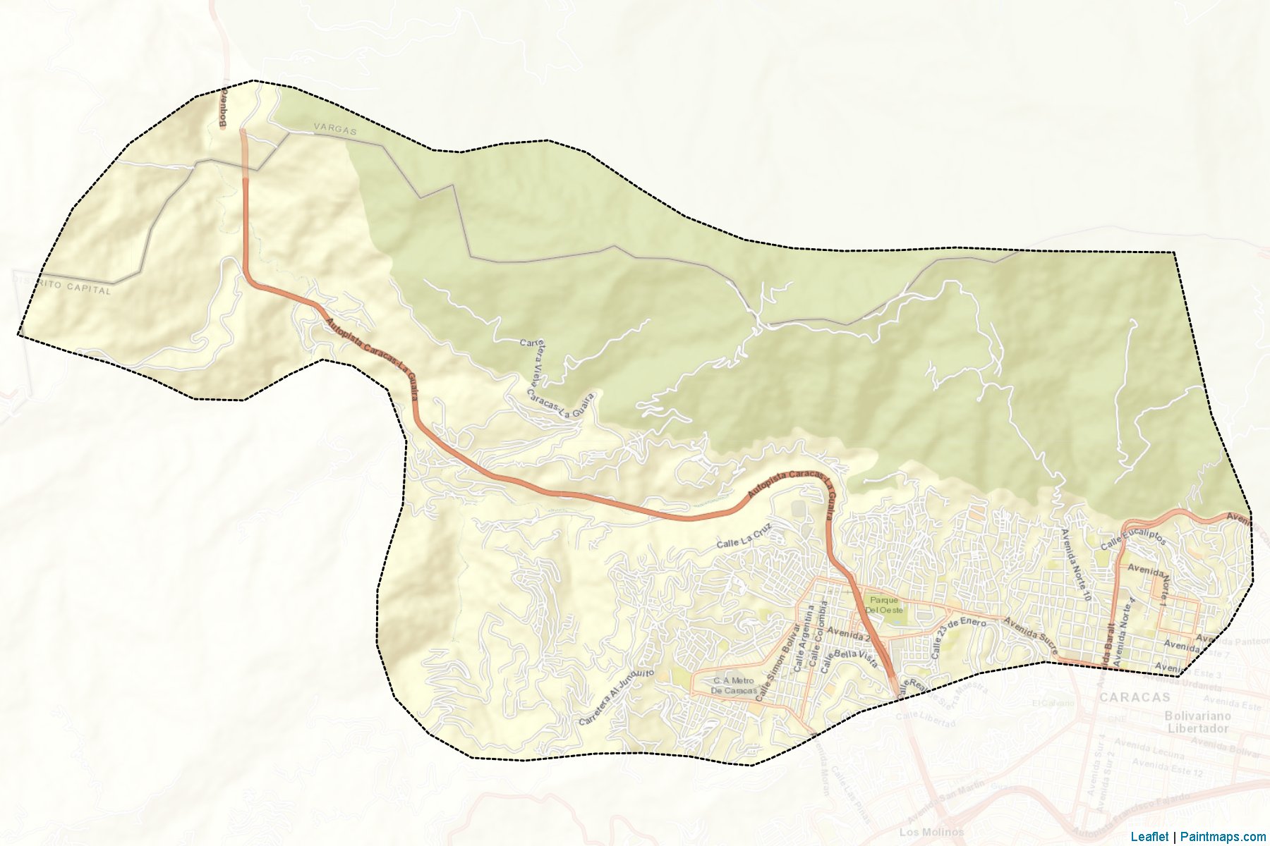 Muestras de recorte de mapas Libertador (Distrito Capital)-2