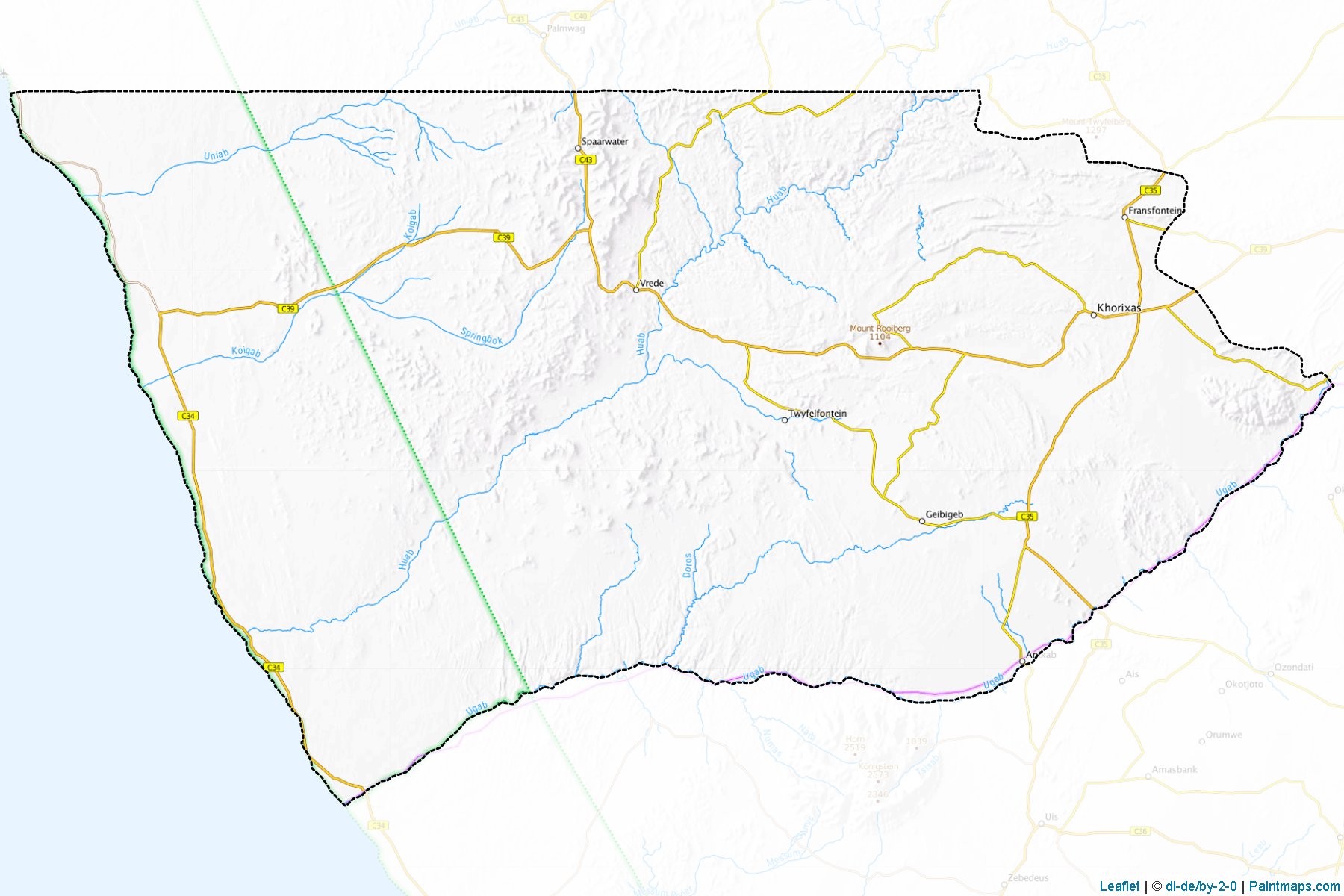 Muestras de recorte de mapas Khorixas (Kunene)-1