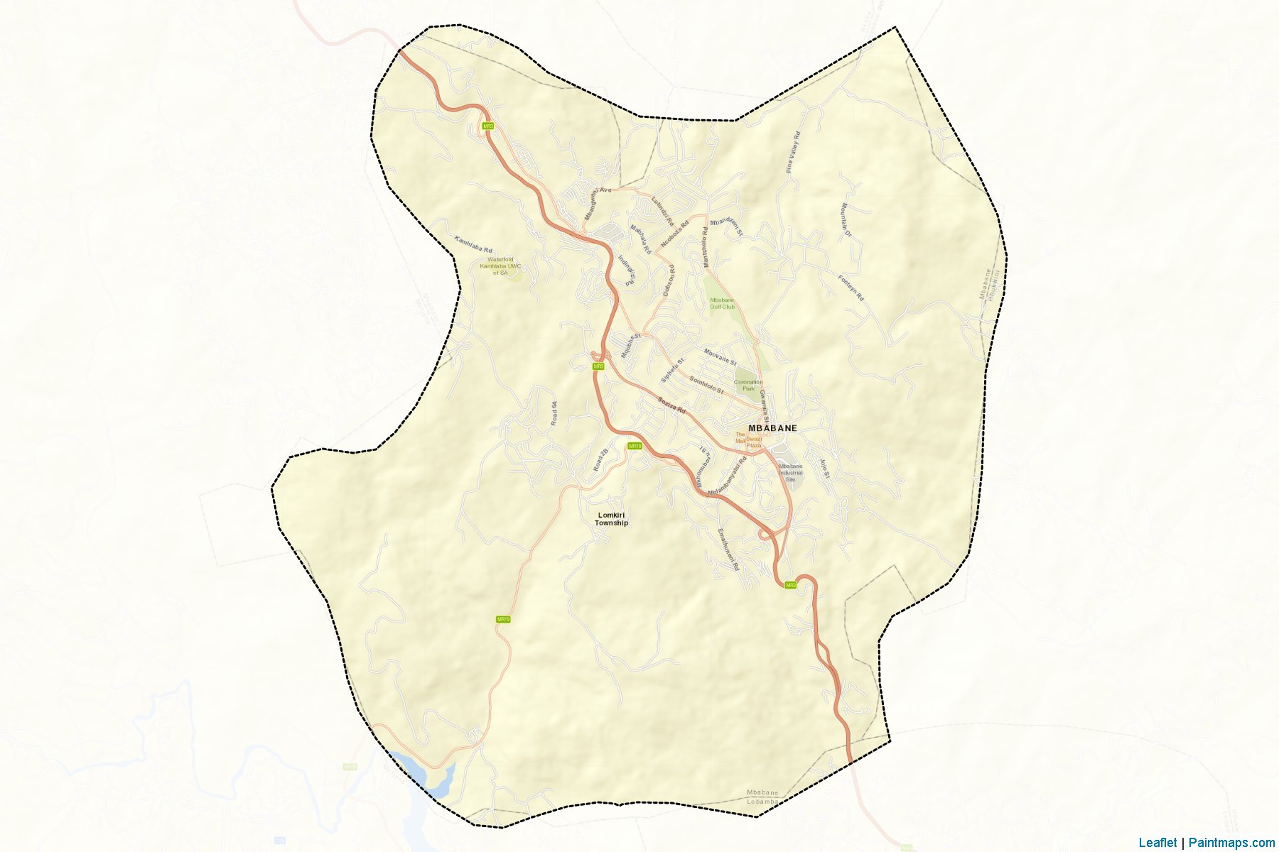 Mbabane (Hhohho District) Haritası Örnekleri-2