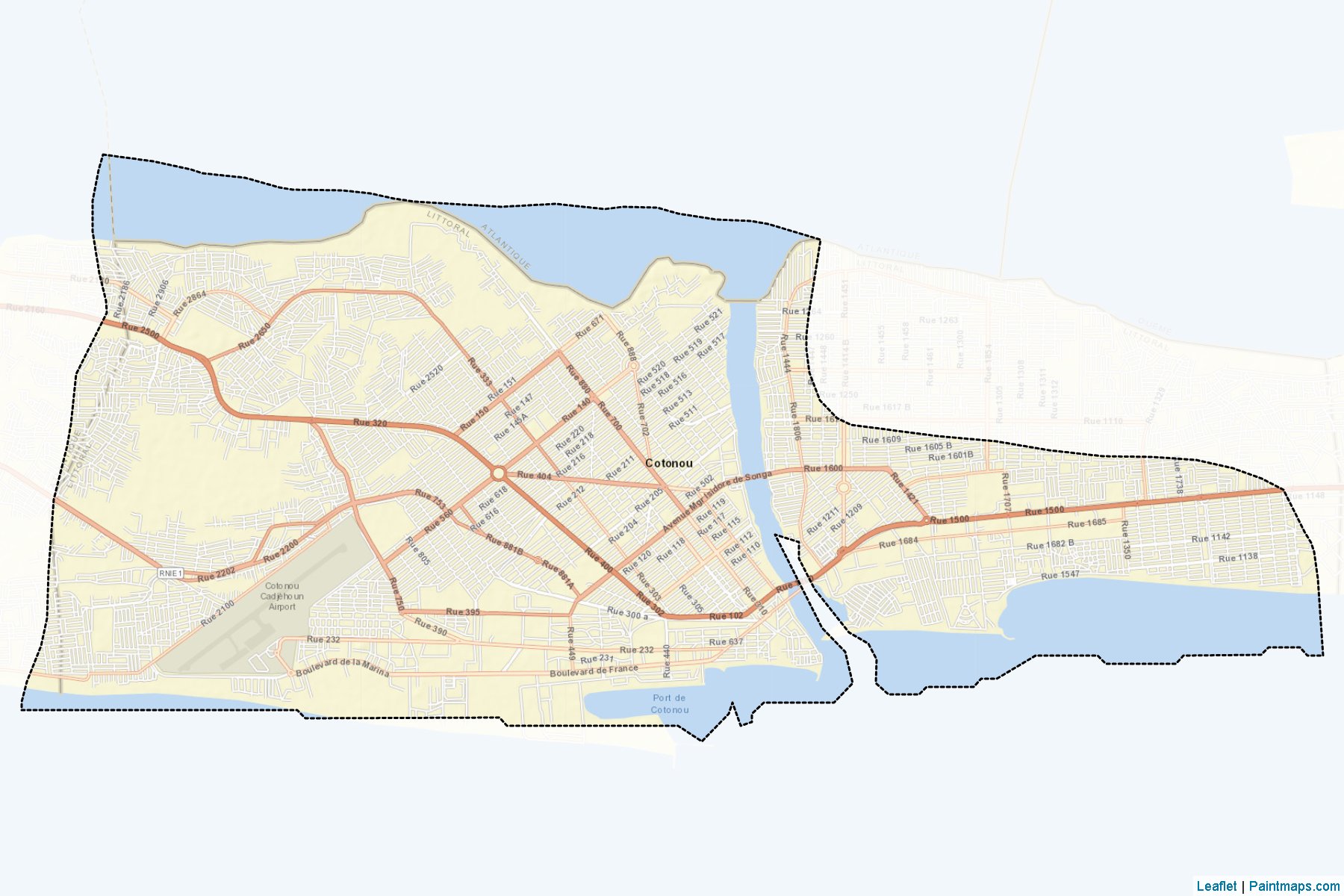 Muestras de recorte de mapas Cotonou (Littoral)-2