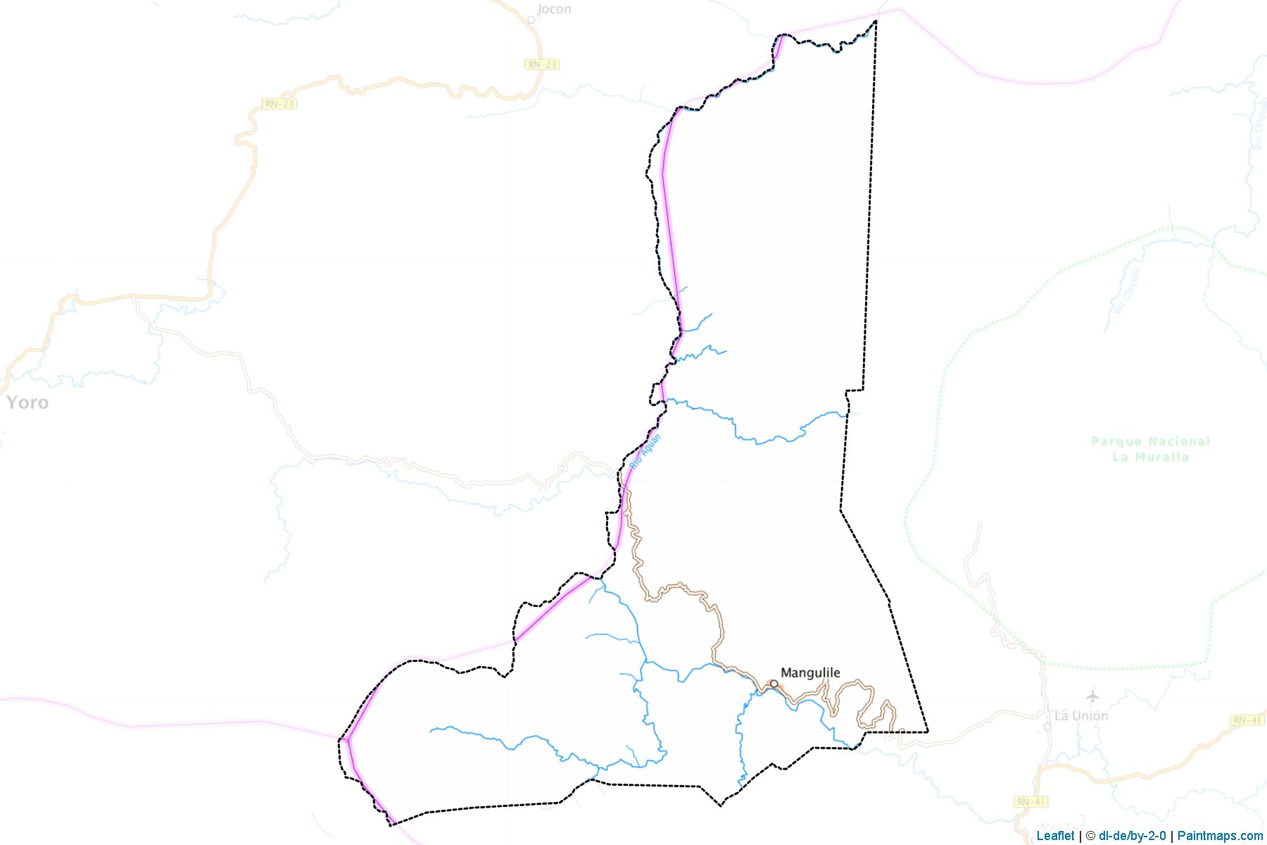 Muestras de recorte de mapas Mangulile (Olancho)-1