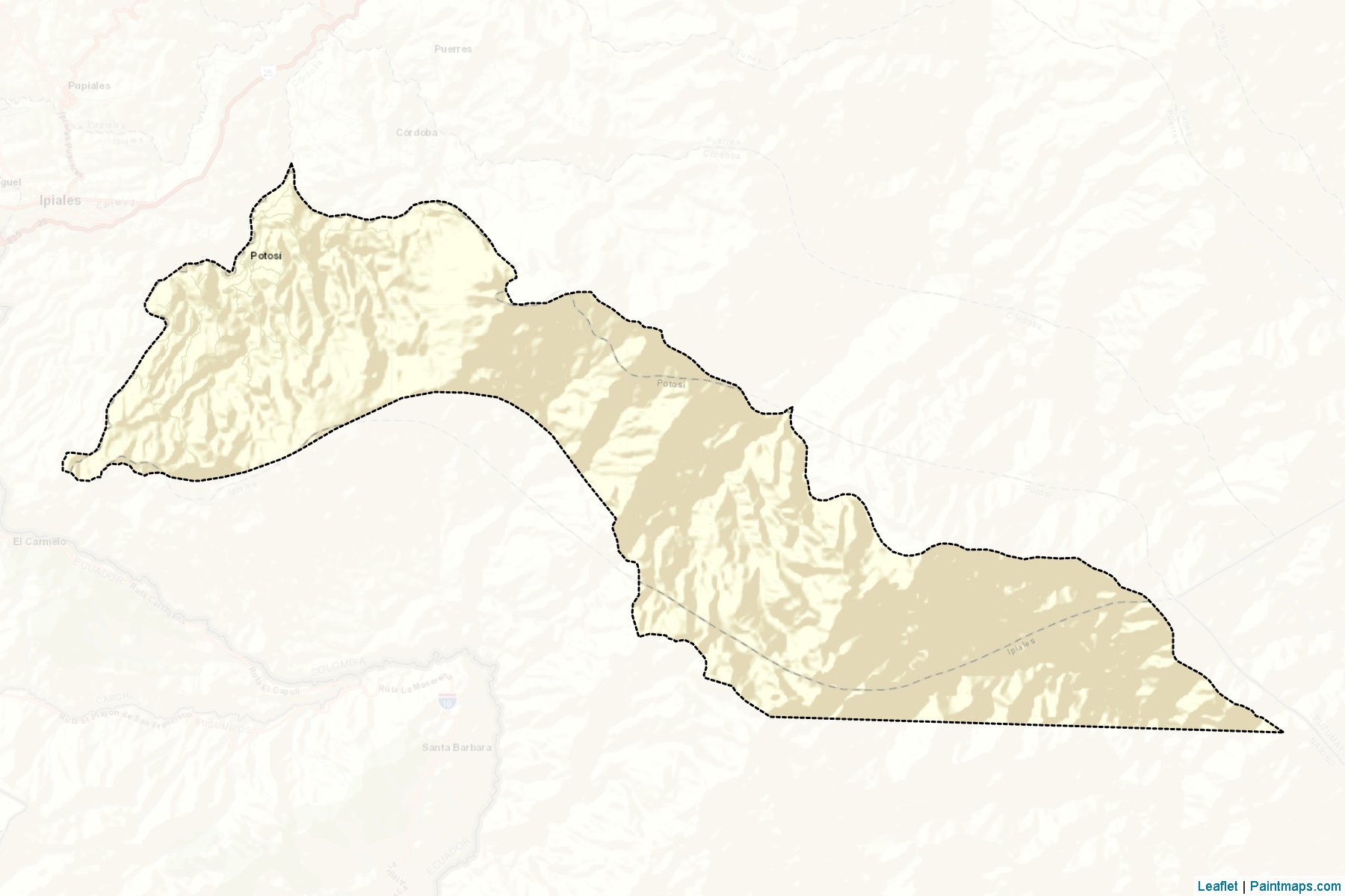 Muestras de recorte de mapas Potosí (Nariño)-2