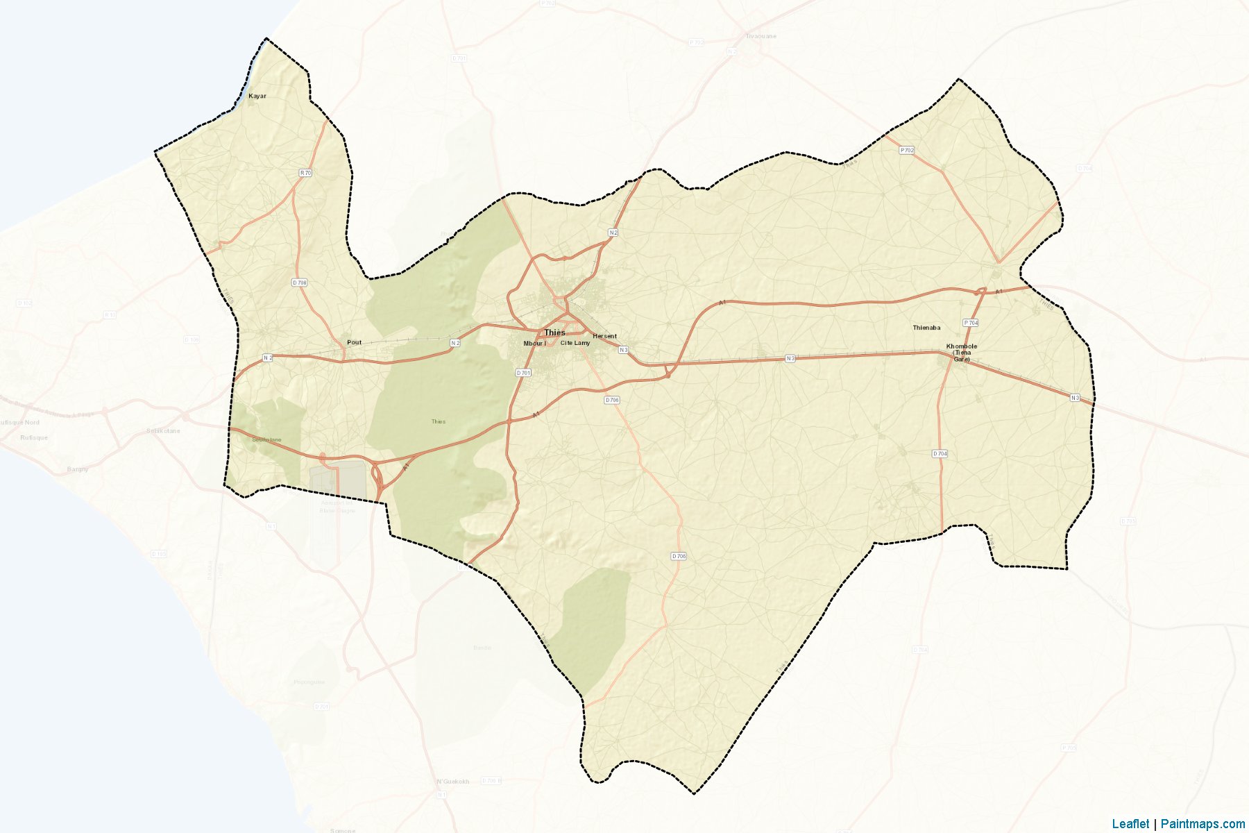 Muestras de recorte de mapas Thies (Thies)-2