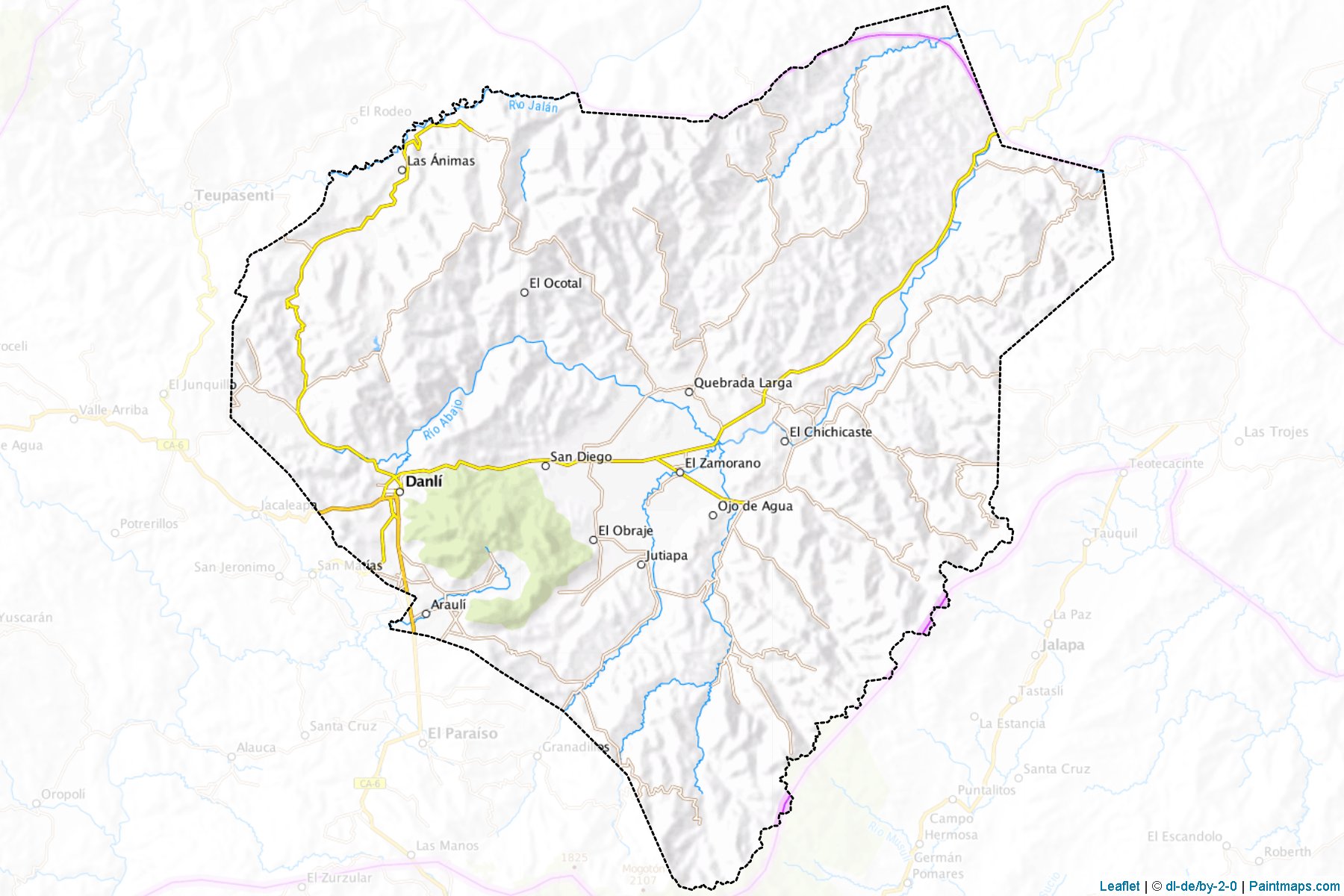 Danli (El Paraiso Departmanı) Haritası Örnekleri-1