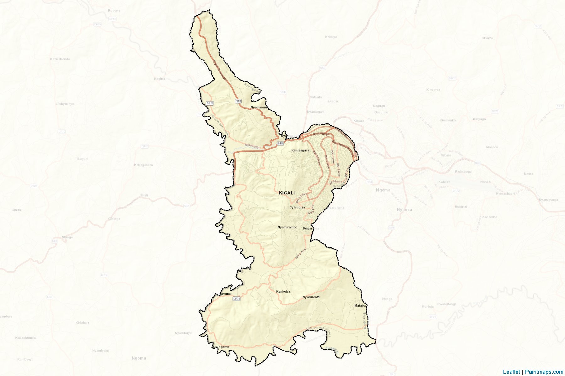 Muestras de recorte de mapas Nyarugenge (Kigali City)-2