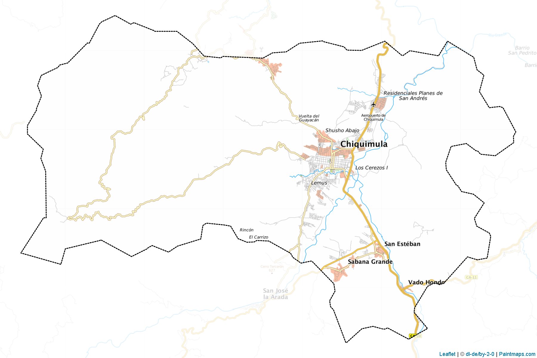 Muestras de recorte de mapas Chiquimula (Chiquimula)-1