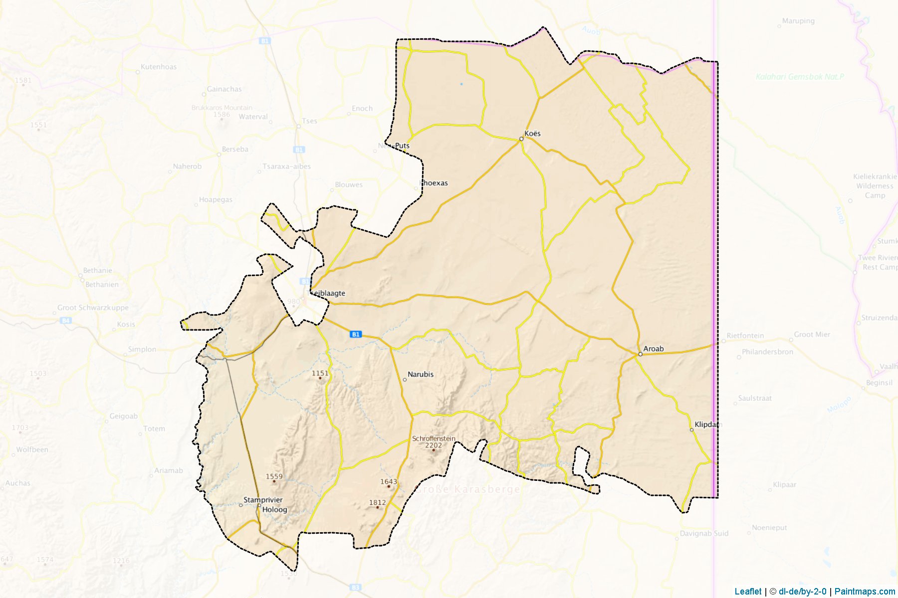 Keetmanshoop Rural (Karas) Haritası Örnekleri-1