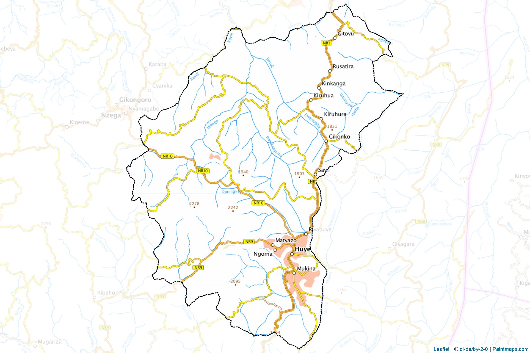 Muestras de recorte de mapas Huye (Southern)-1