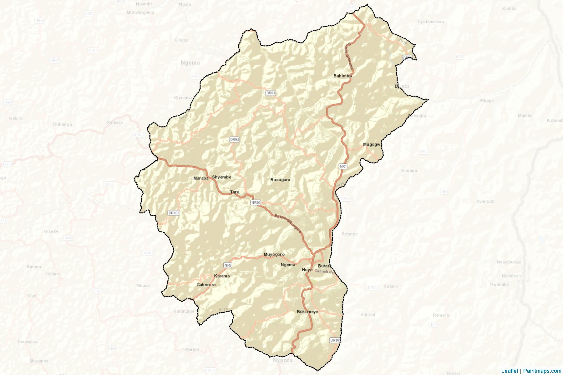 Muestras de recorte de mapas Huye (Southern)-2