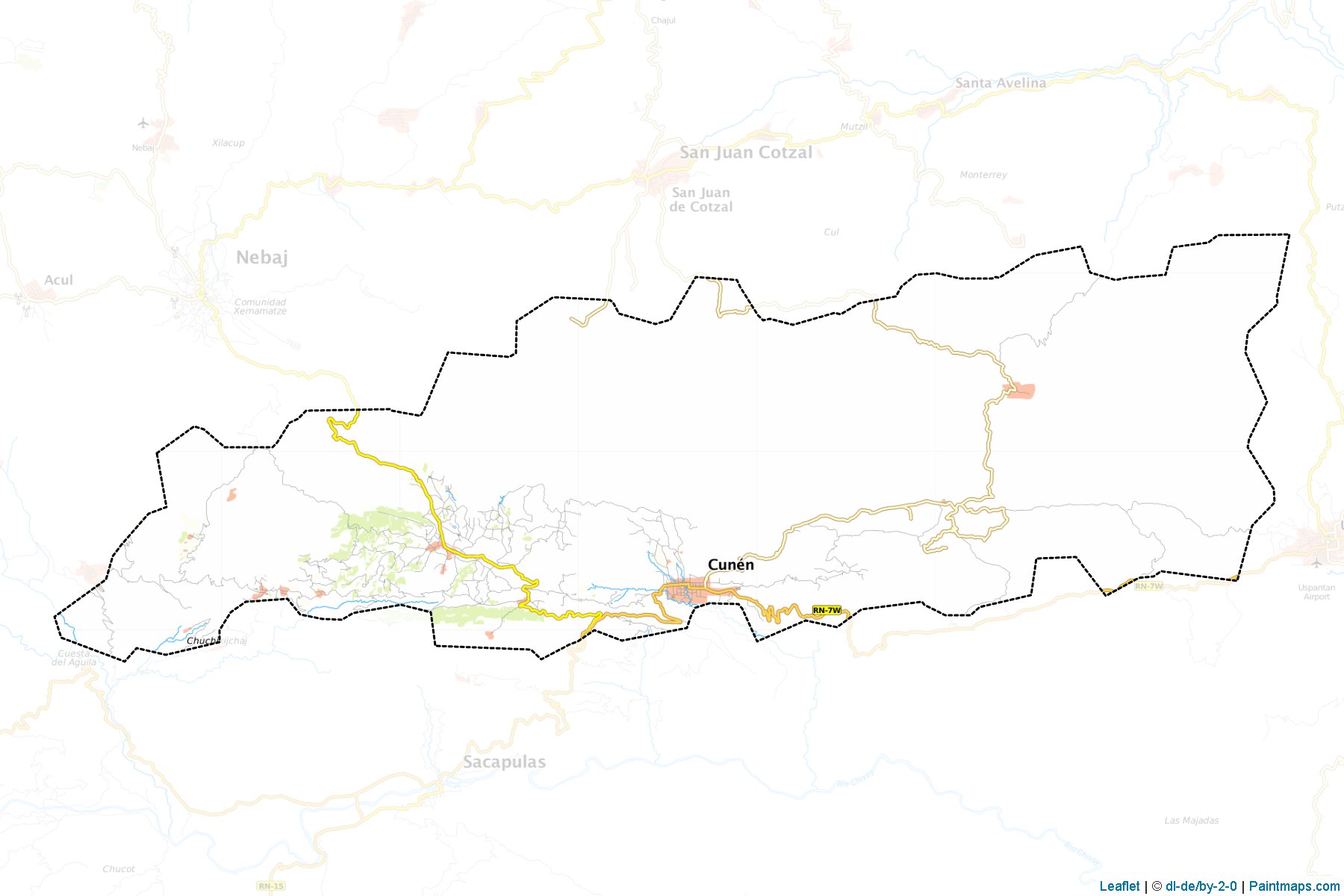 Muestras de recorte de mapas Cunen (Quiché)-1