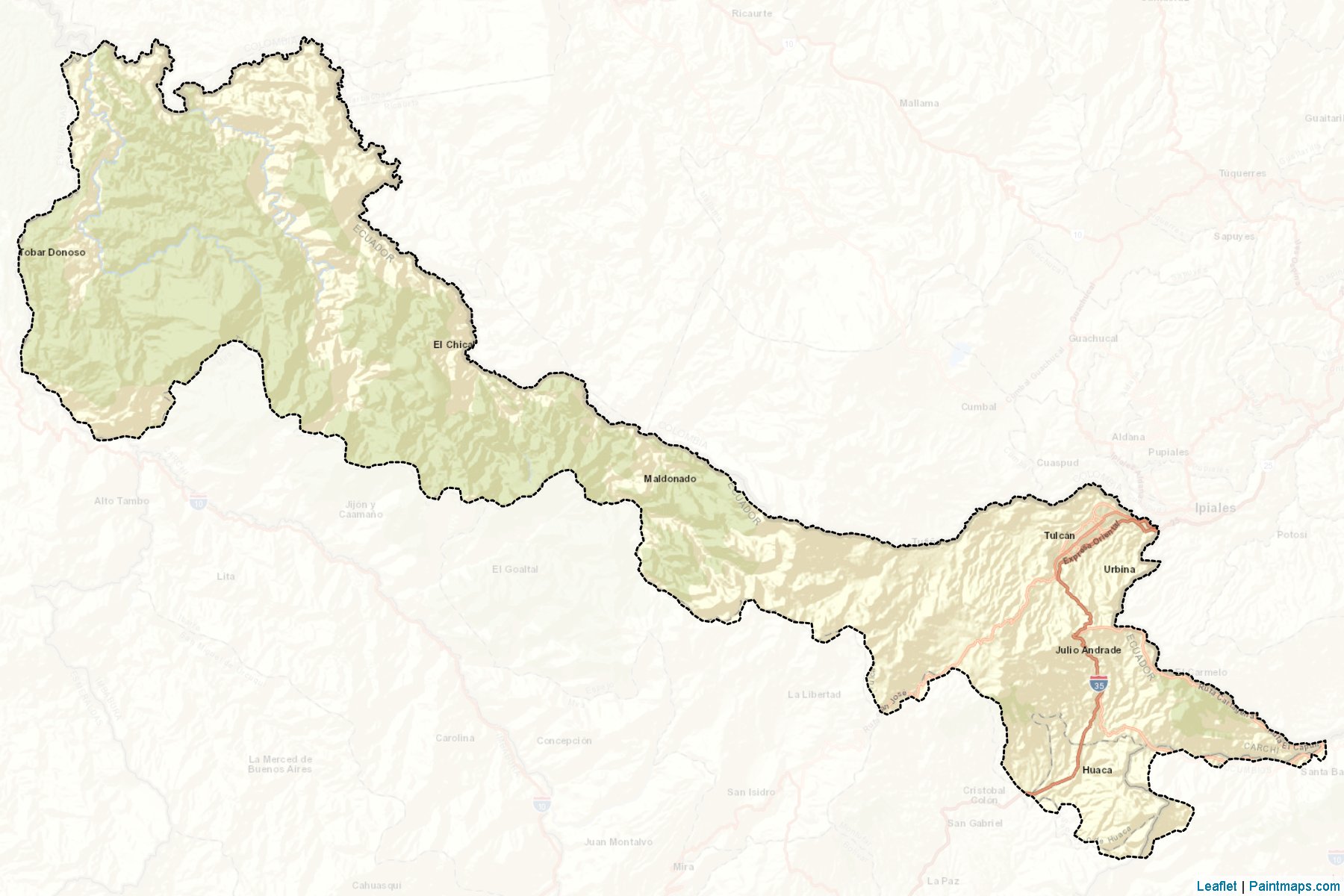 Muestras de recorte de mapas Tulcán (Carchi)-2