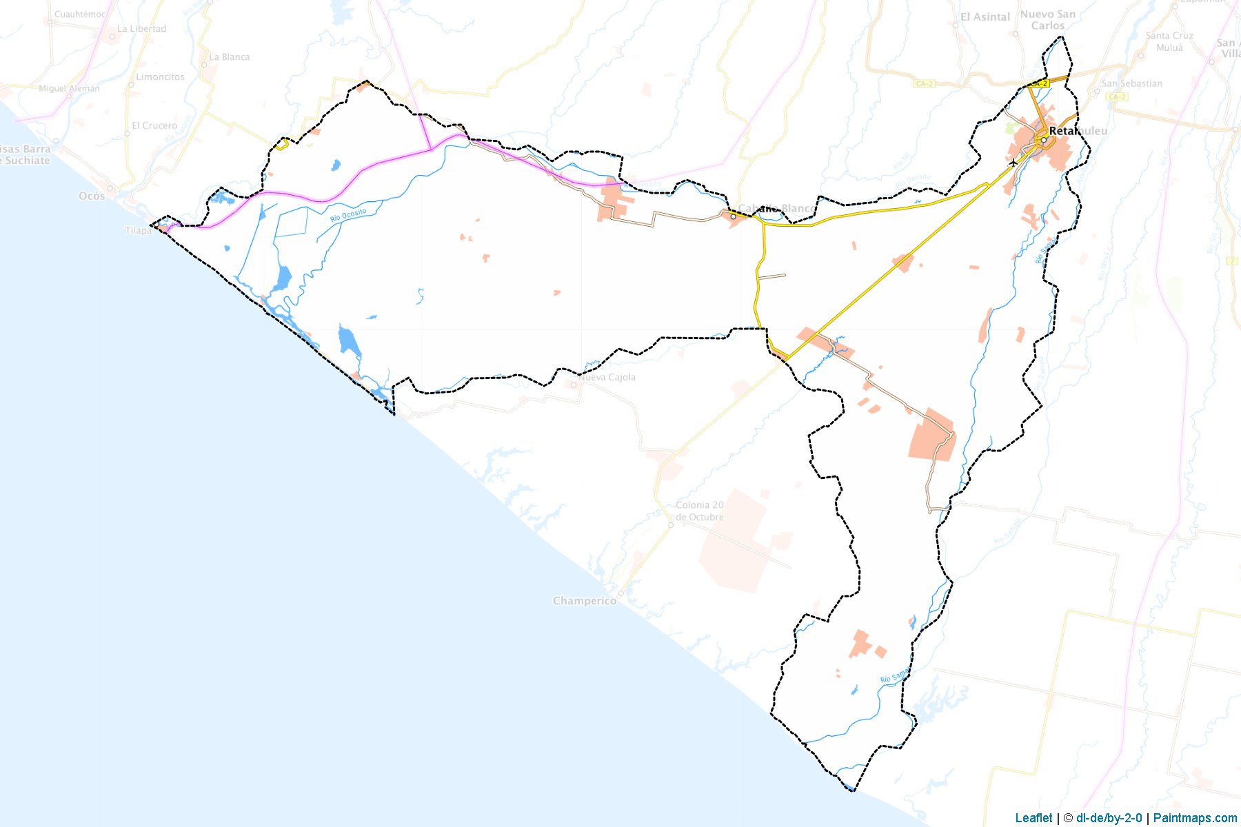 Muestras de recorte de mapas Retalhuleu (Retalhuleu)-1