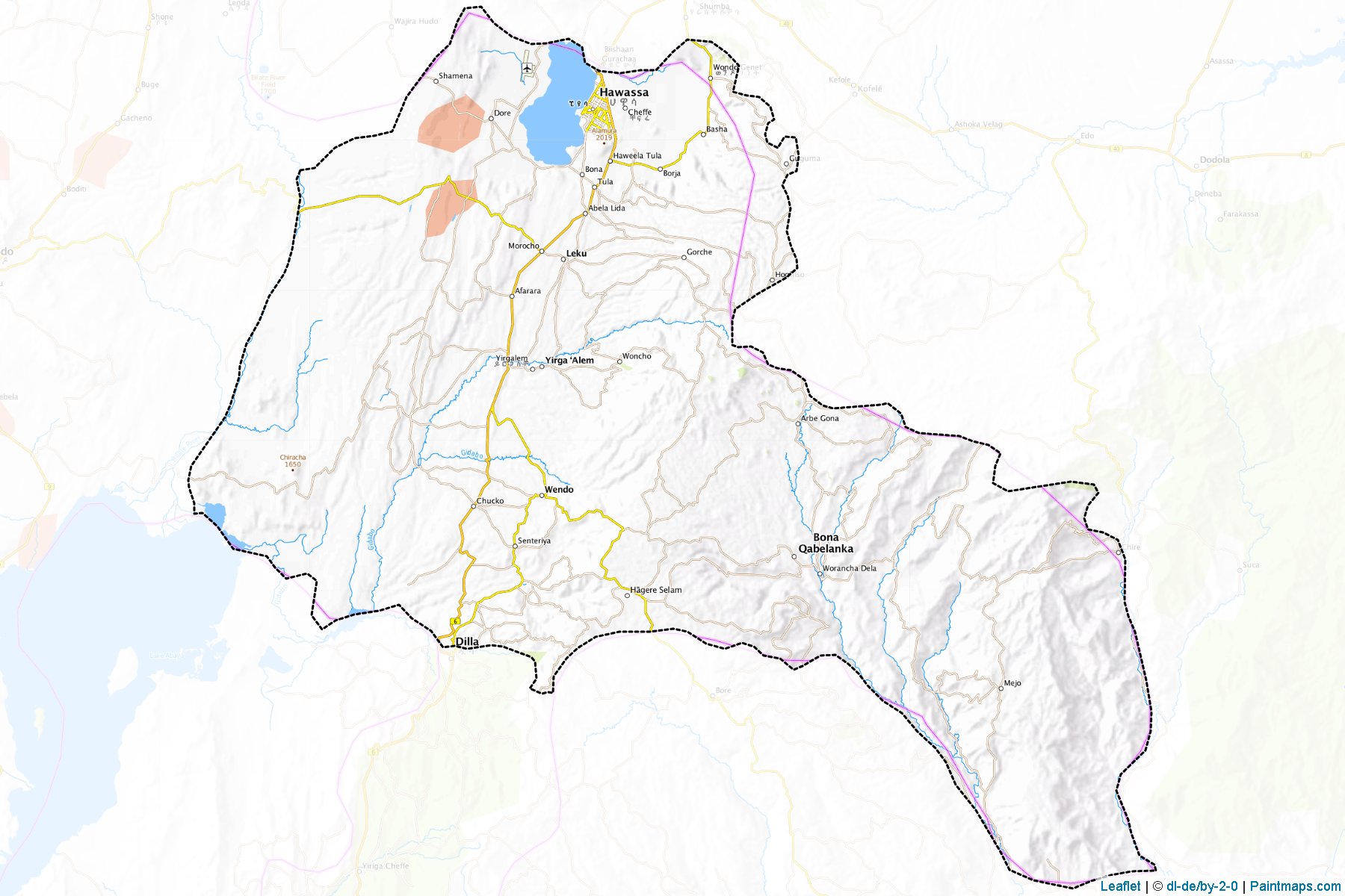 Muestras de recorte de mapas Sidama (Southern Nations, Nationalities and Peoples)-1