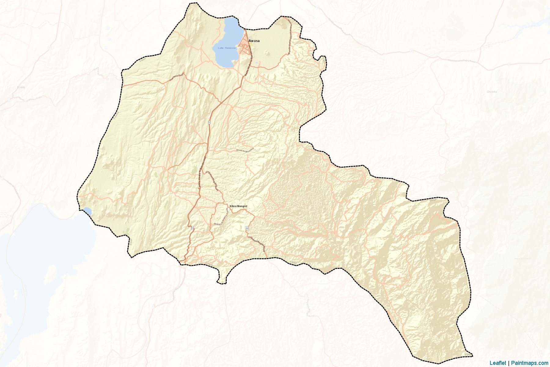 Muestras de recorte de mapas Sidama (Southern Nations, Nationalities and Peoples)-2