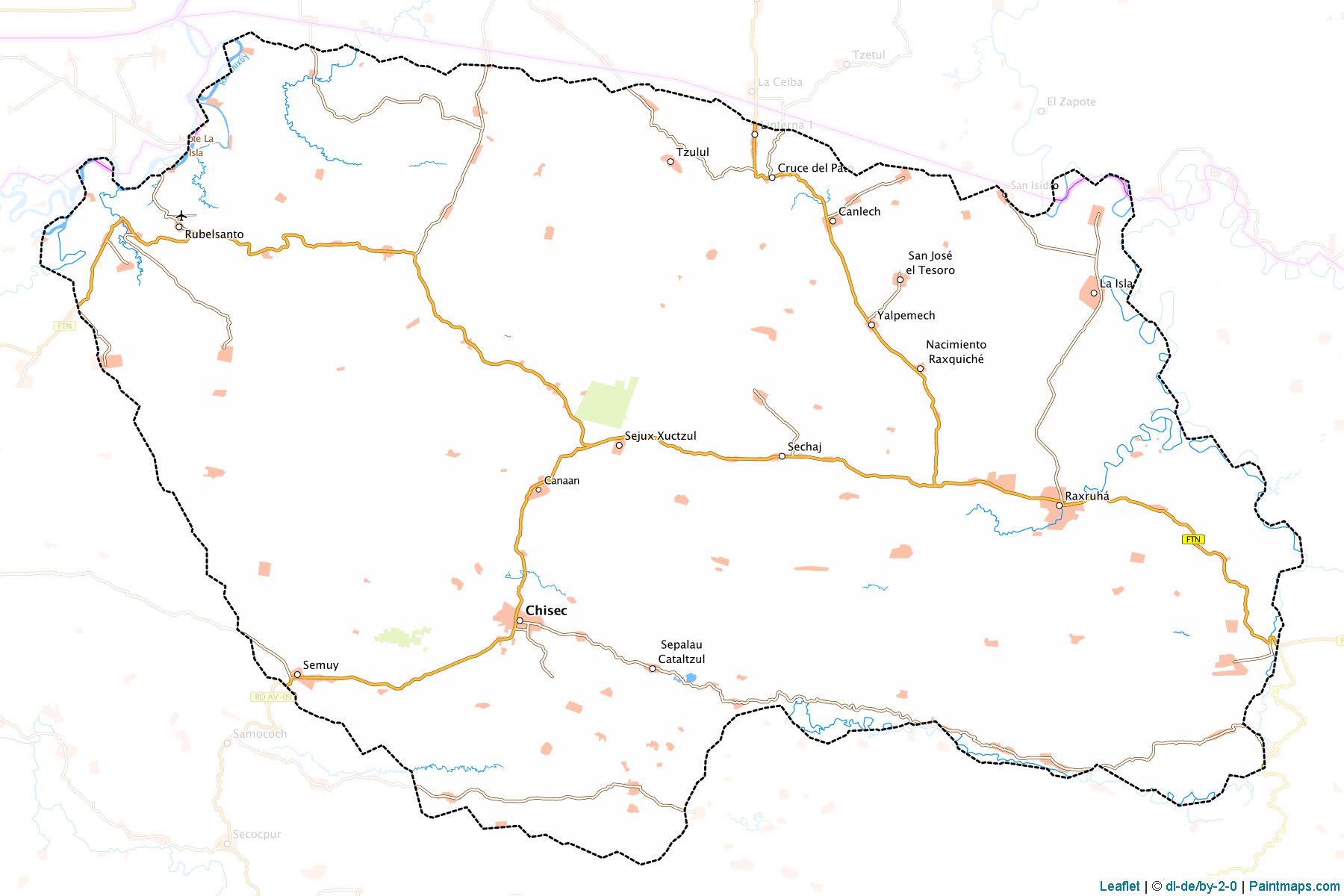 Muestras de recorte de mapas Chisec (Alta Verapaz)-1