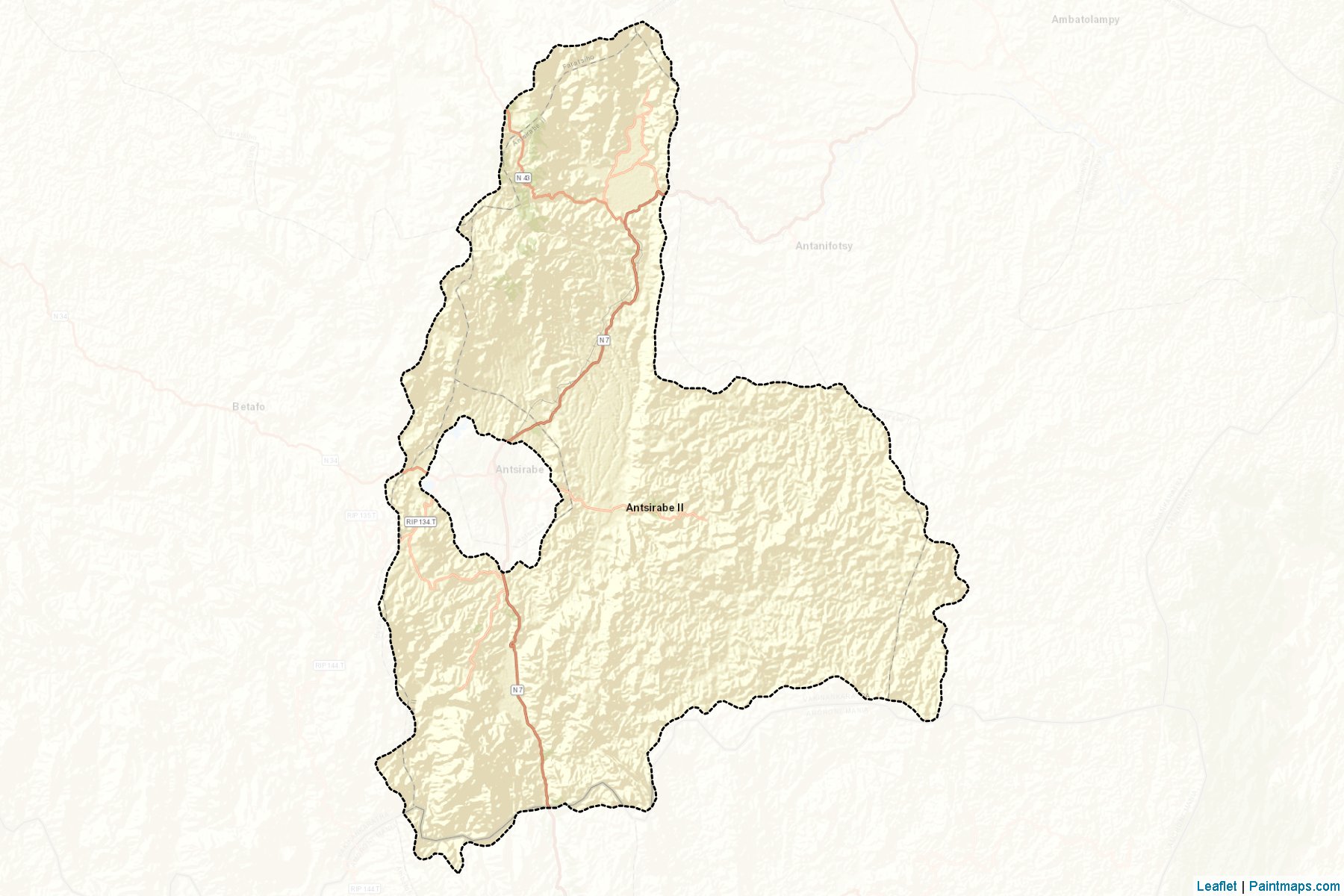 Muestras de recorte de mapas Antsirabe II (Vakinankaratra)-2