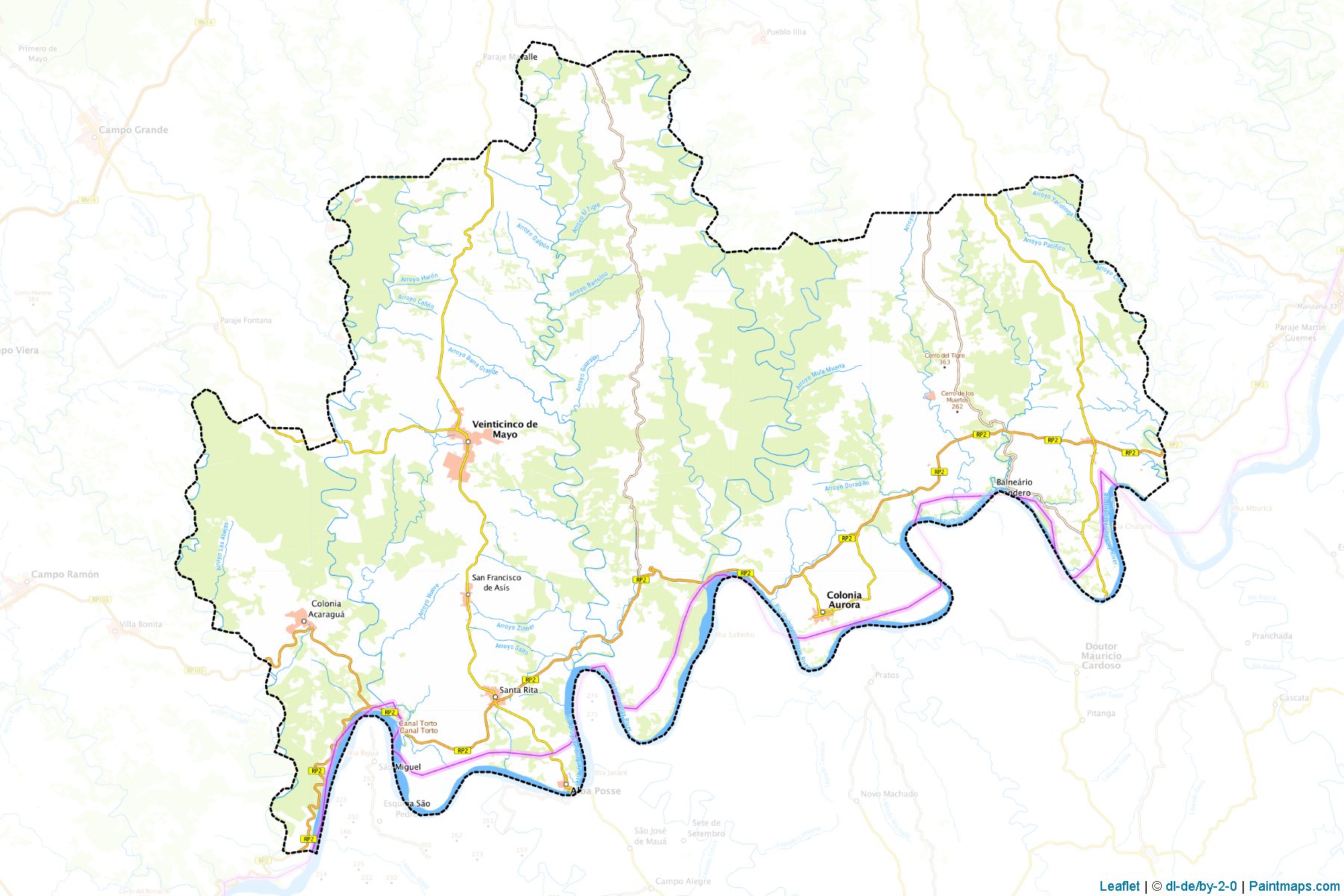 Veinticinco de Mayo (Misiones) Map Cropping Samples-1