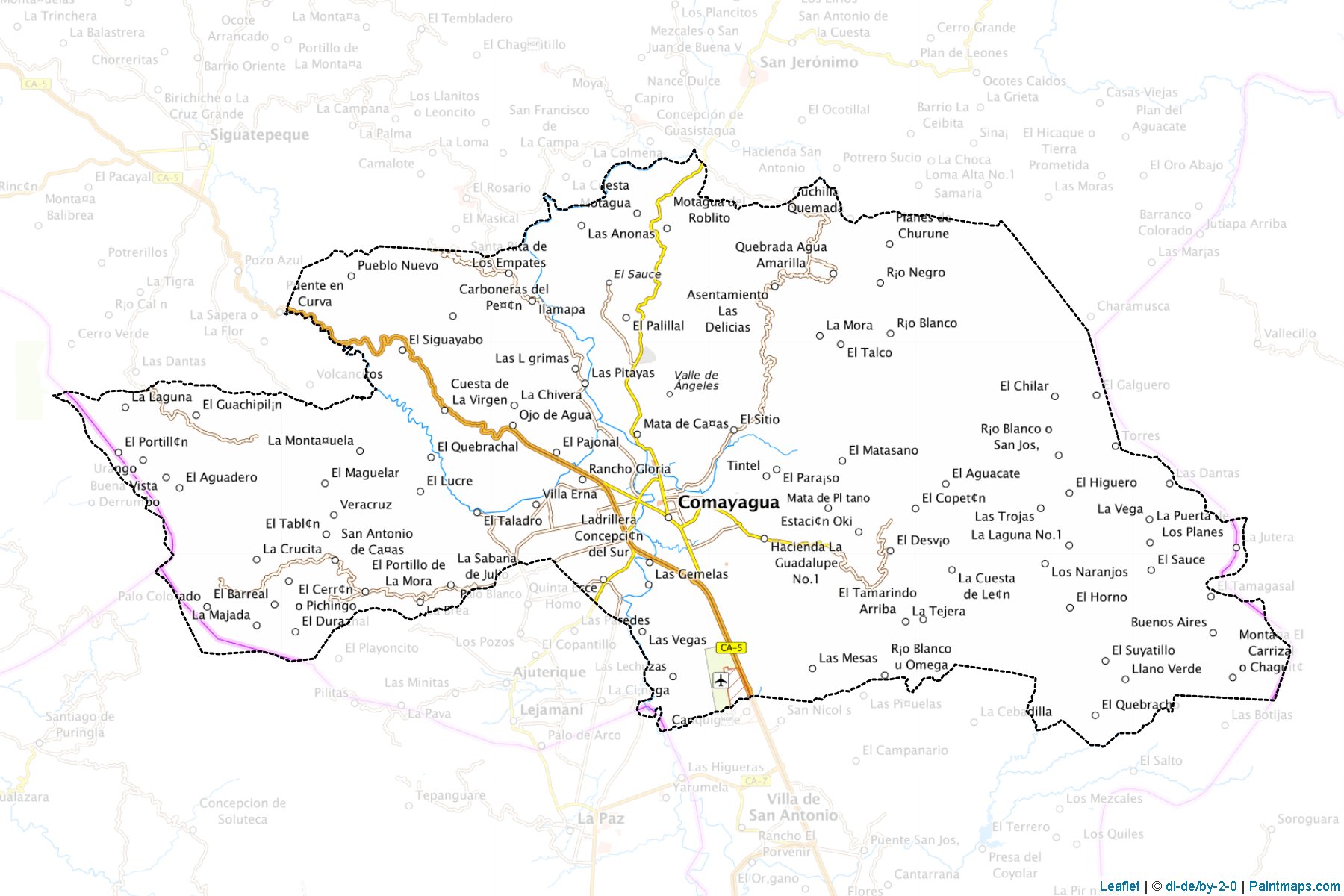 Muestras de recorte de mapas Comayagua (Comayagua)-1