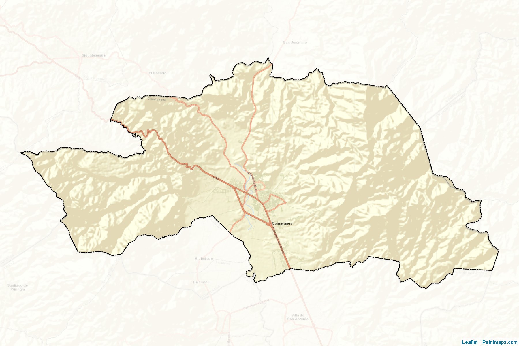 Muestras de recorte de mapas Comayagua (Comayagua)-2