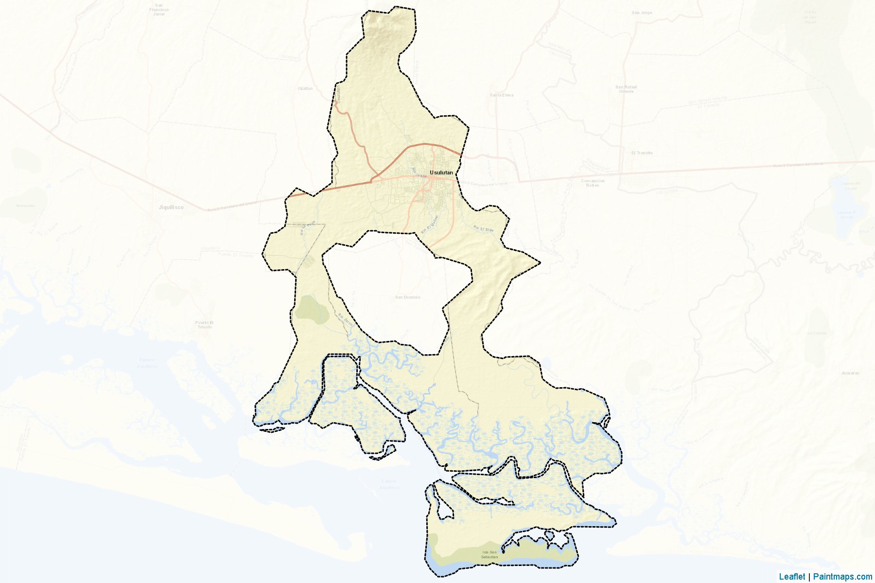 Muestras de recorte de mapas Usulutan (Usulután)-2