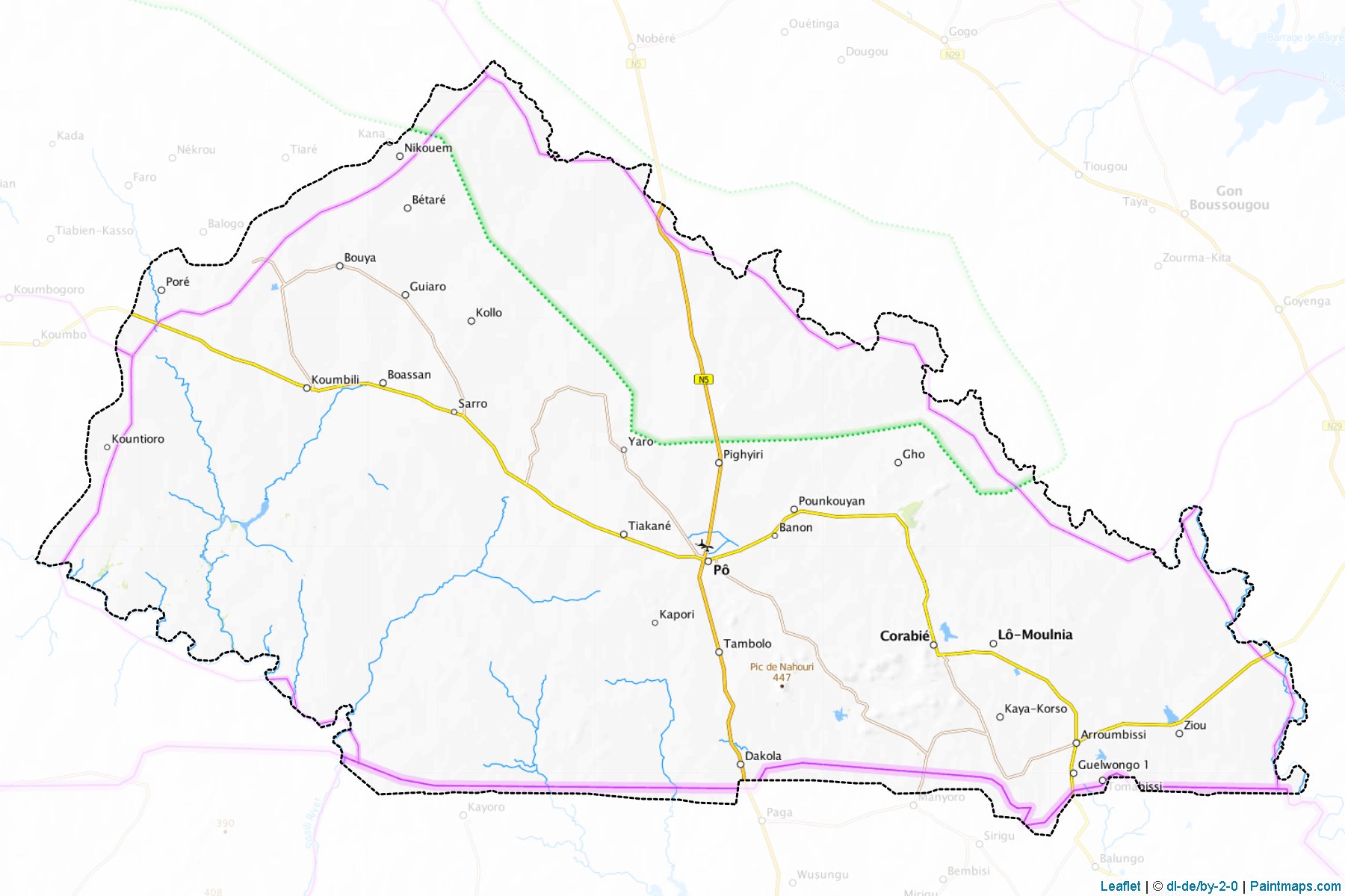 Nahouri Province (Centre-Sud) Haritası Örnekleri-1