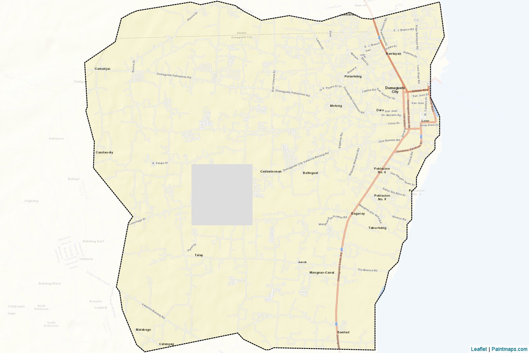 Muestras de recorte de mapas Dumaguete City (Negros Oriental)-2