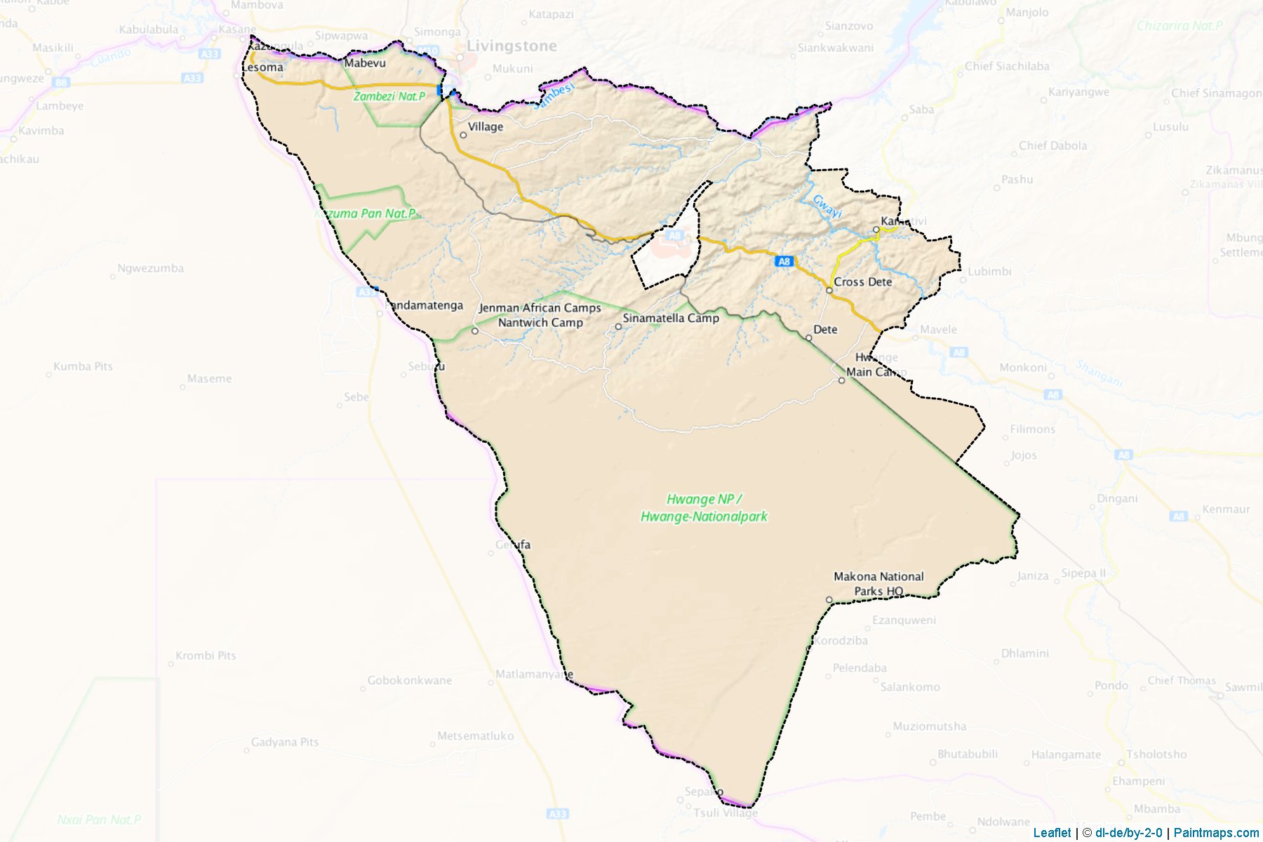 Hwange District (Matabeleland North) Map Cropping Samples-1