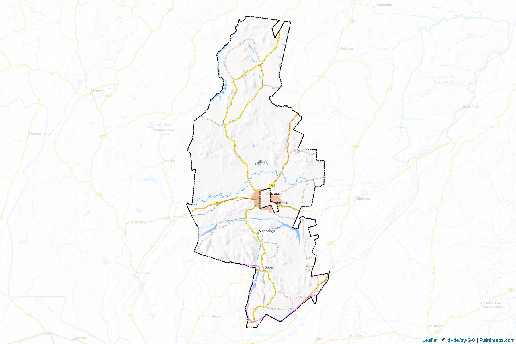 Muestras de recorte de mapas Bindura (Mashonaland Central)-1