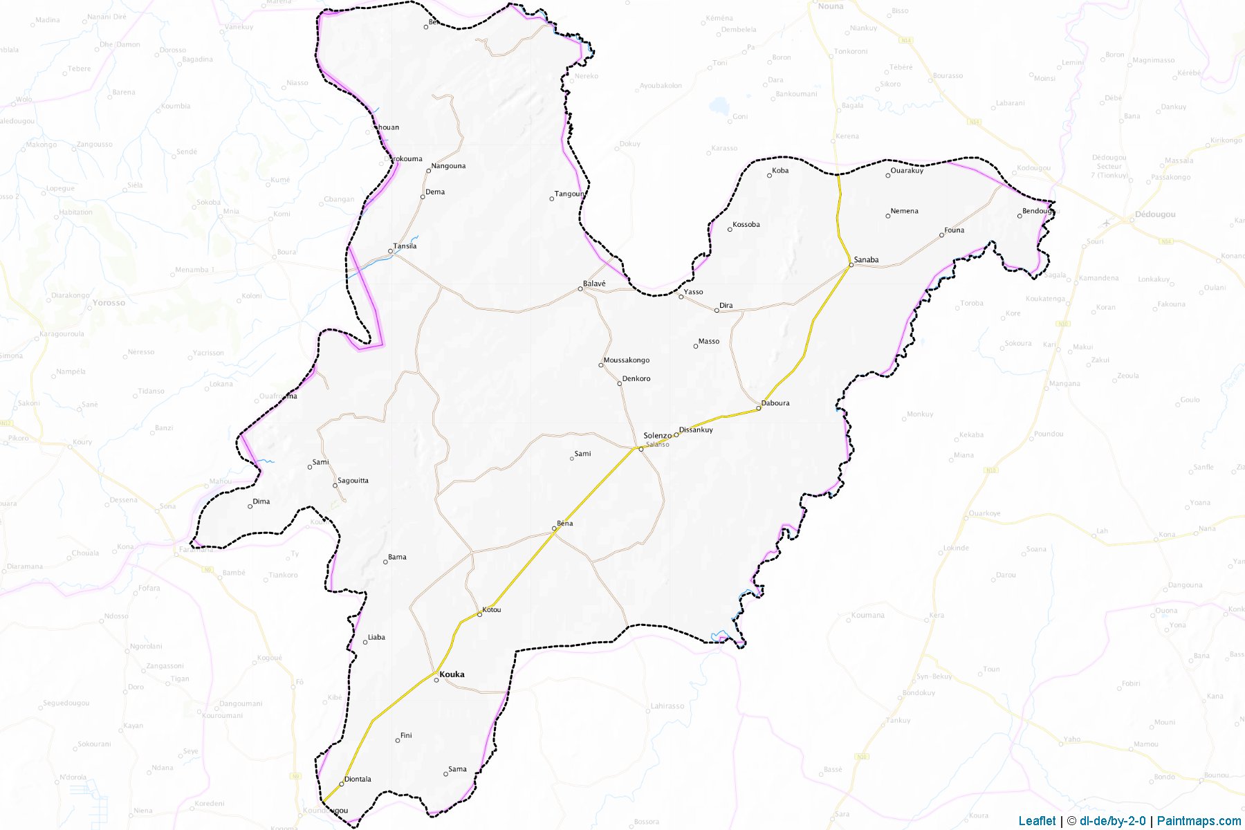 Banwa Province (Boucle du Mouhoun Bölgesi) Haritası Örnekleri-1