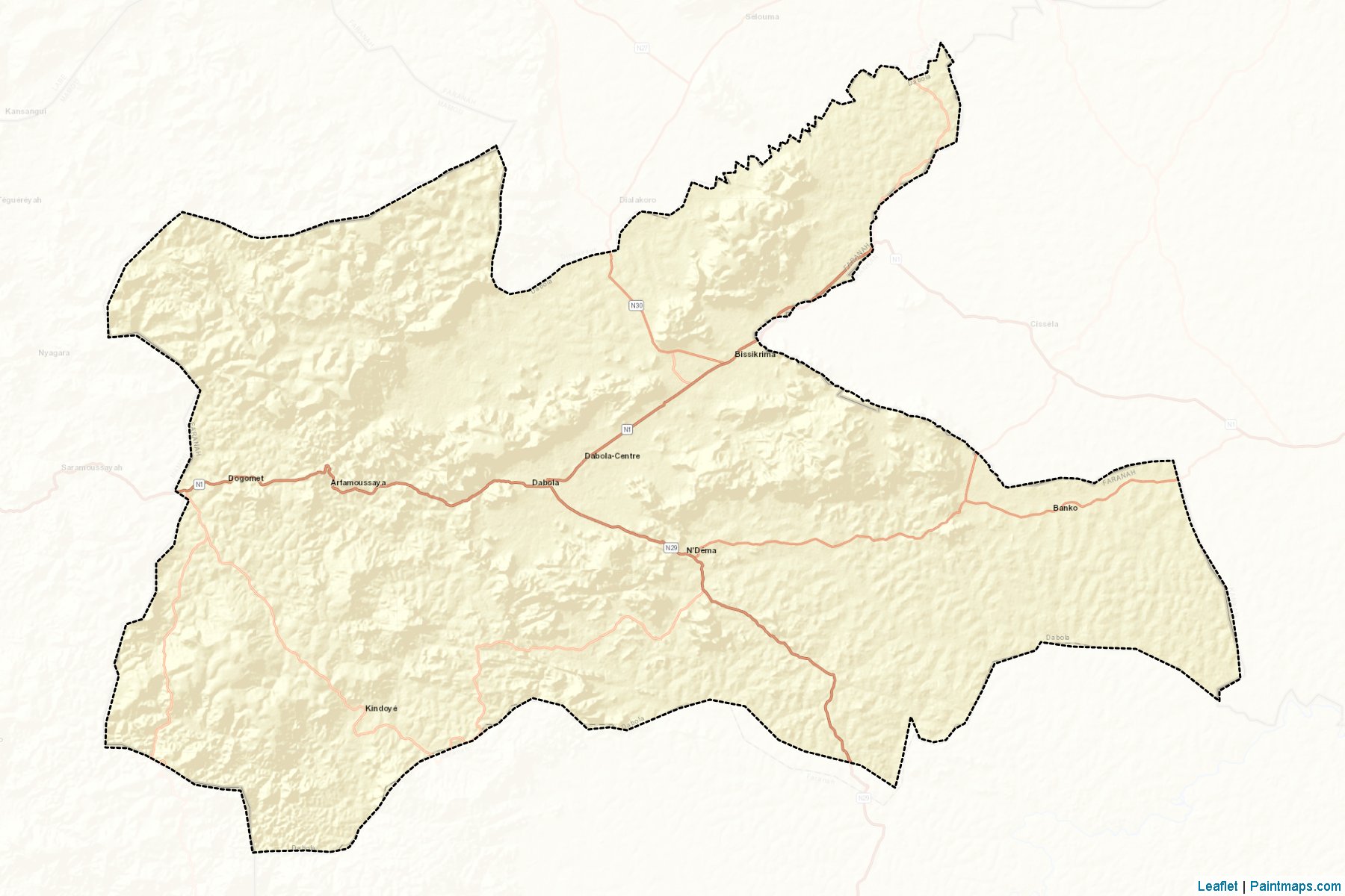 Muestras de recorte de mapas Dabola (Dabola)-2