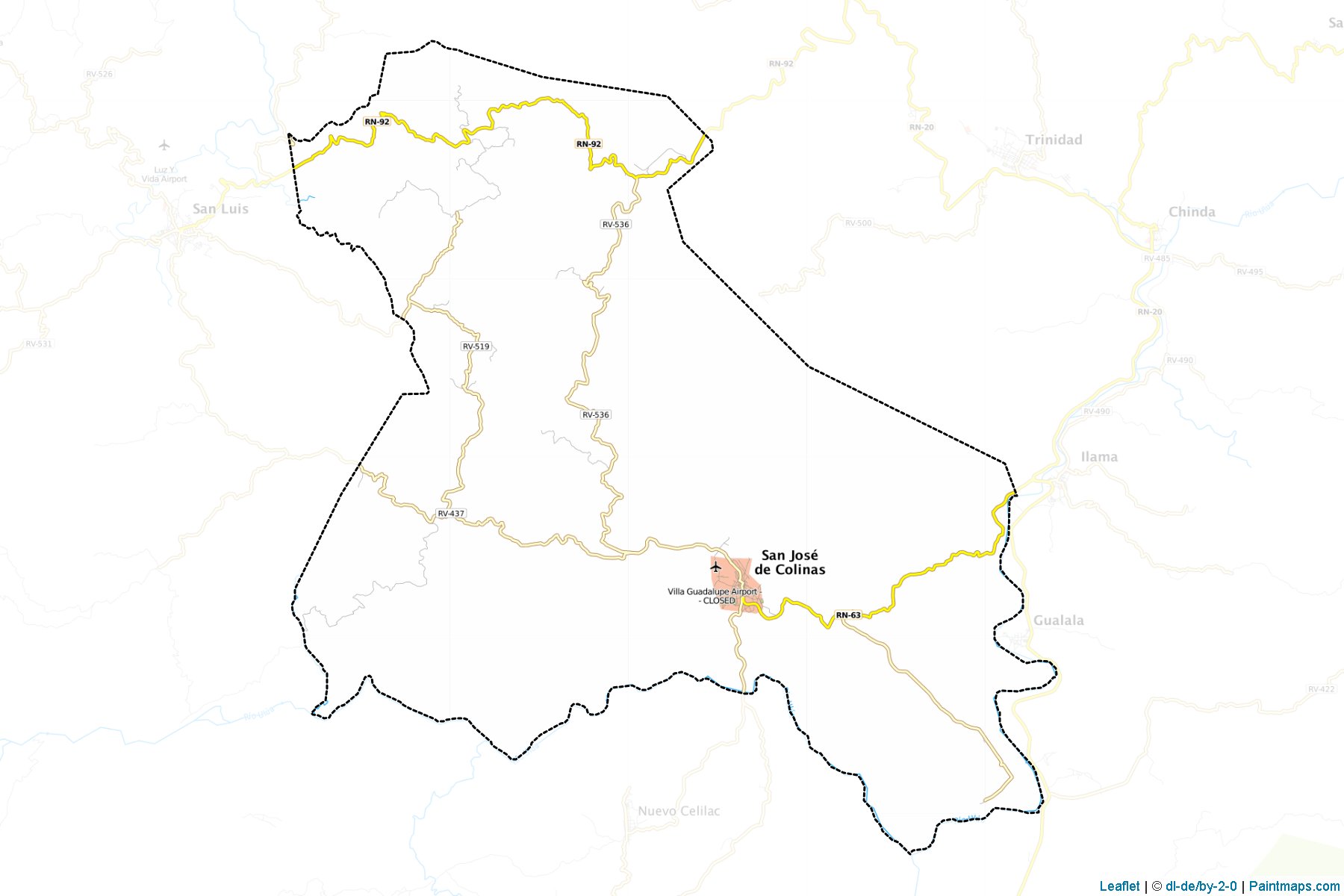 Muestras de recorte de mapas San Jose de Colinas (Santa Bárbara)-1