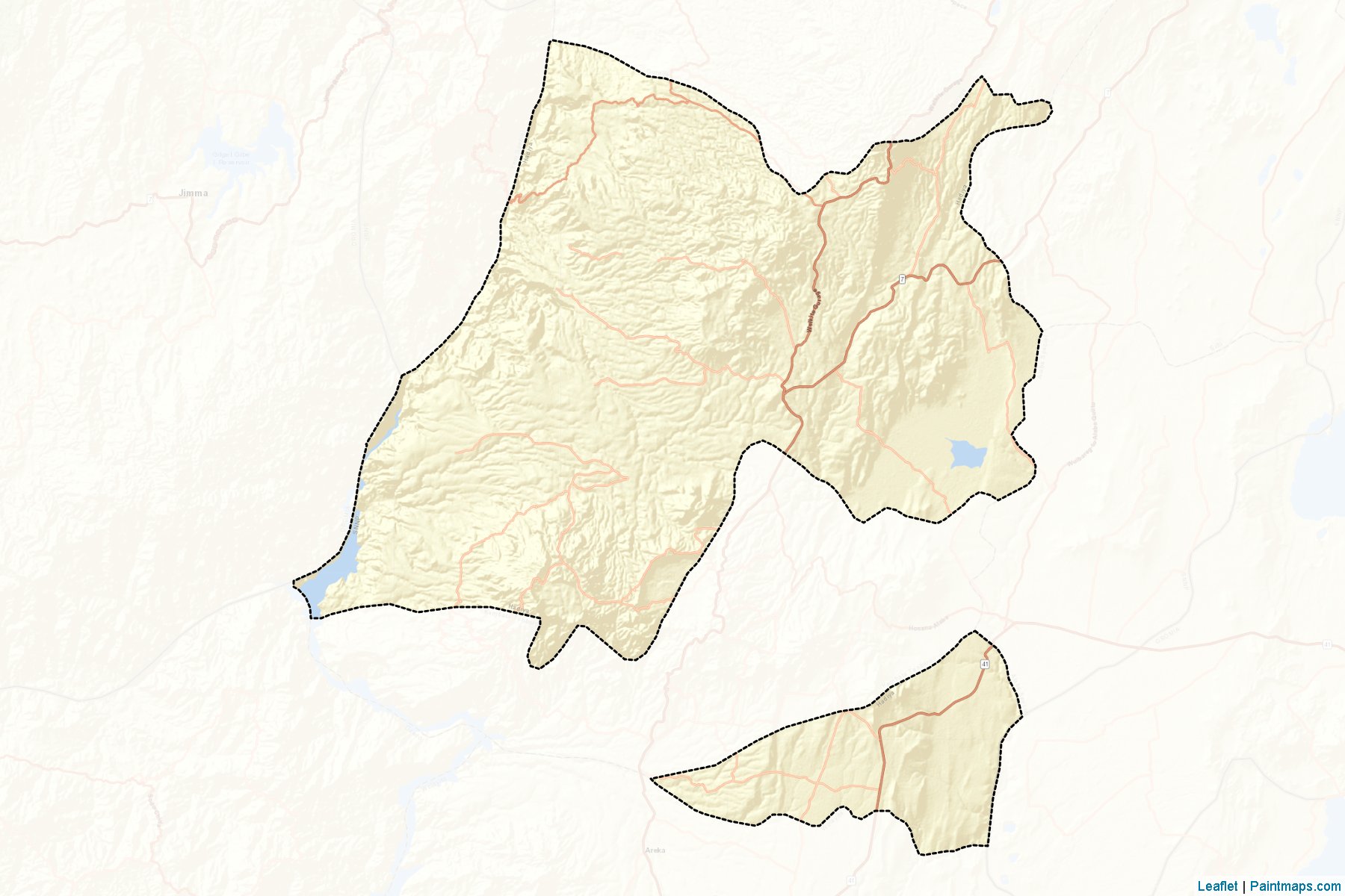 Muestras de recorte de mapas Hadiya (Southern Nations, Nationalities and Peoples)-2