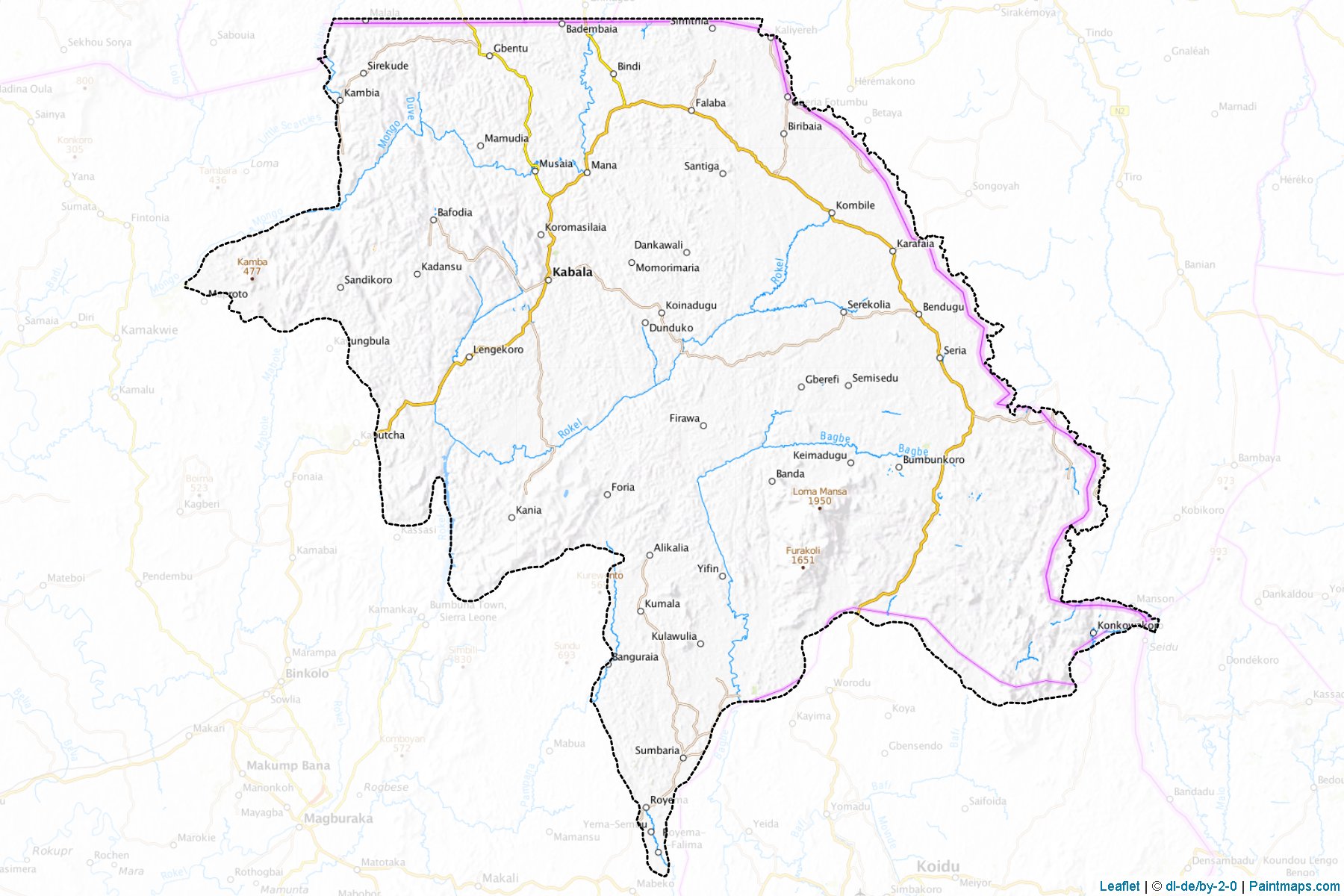 Muestras de recorte de mapas Koinadugu (Northern)-1