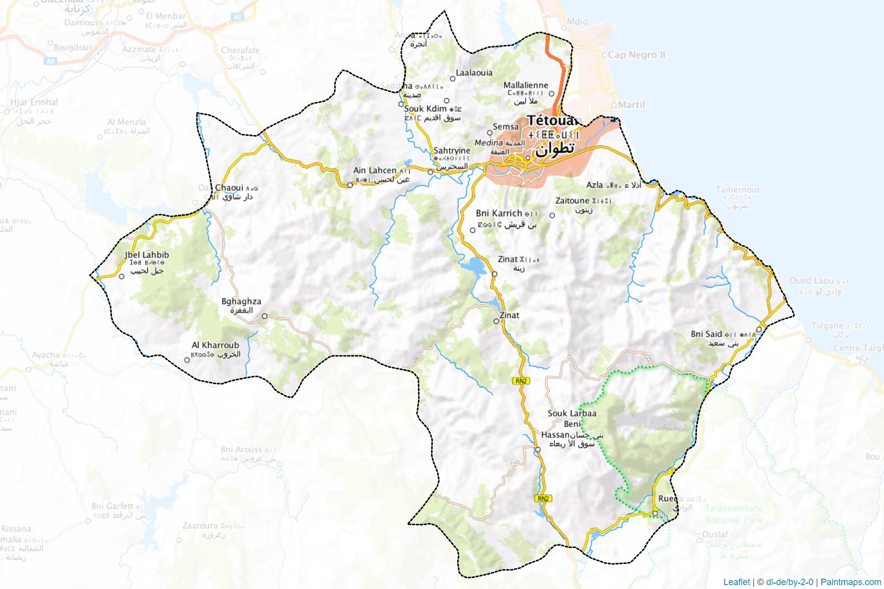 Tétouan (Tanger-Tetouan-Al Hoceima) Map Cropping Samples-1