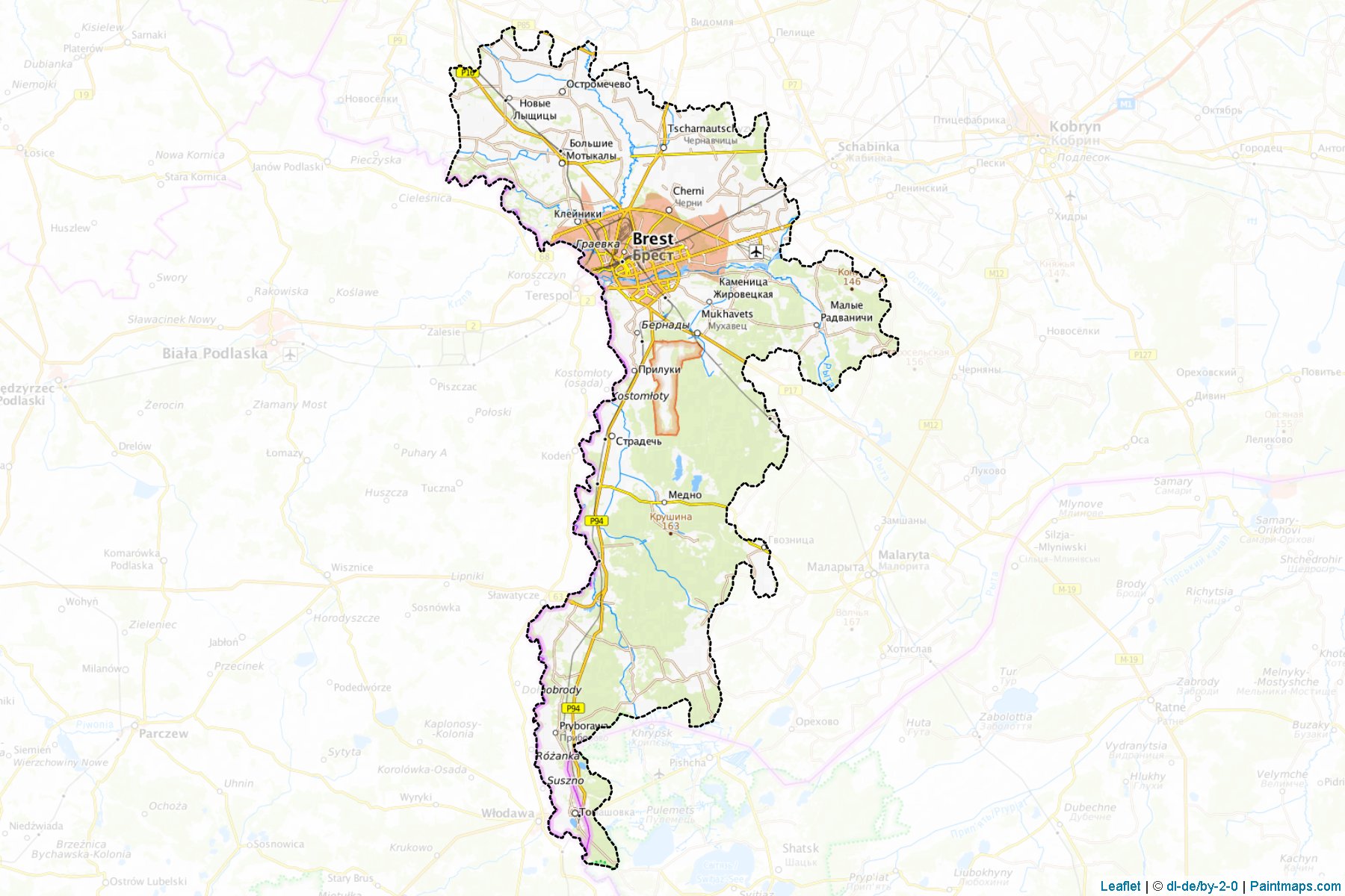 Brest (Brestskaya Voblasts') Map Cropping Samples-1