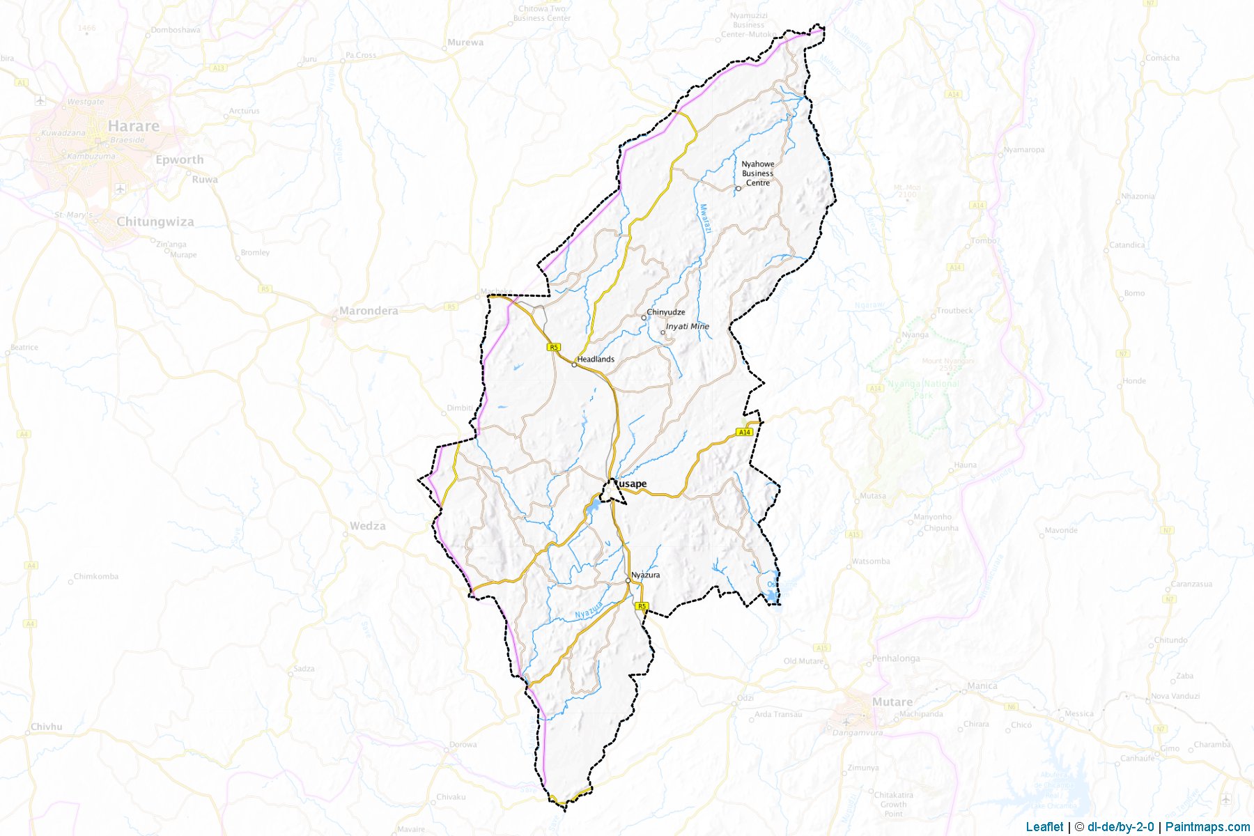 Makoni (Manicaland) Haritası Örnekleri-1