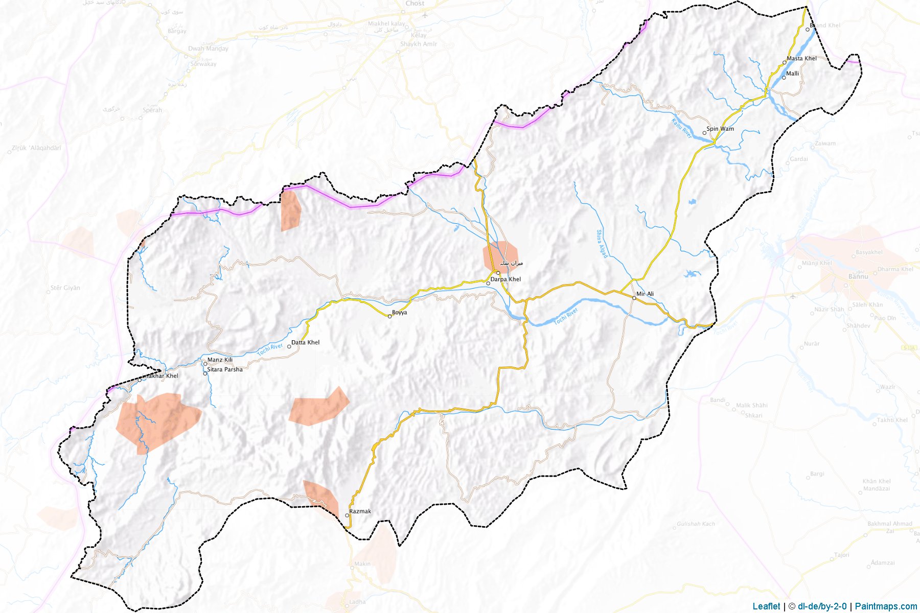 Crear mapas (Leaflet,OSM) imprimibles de North Waziristan con ...