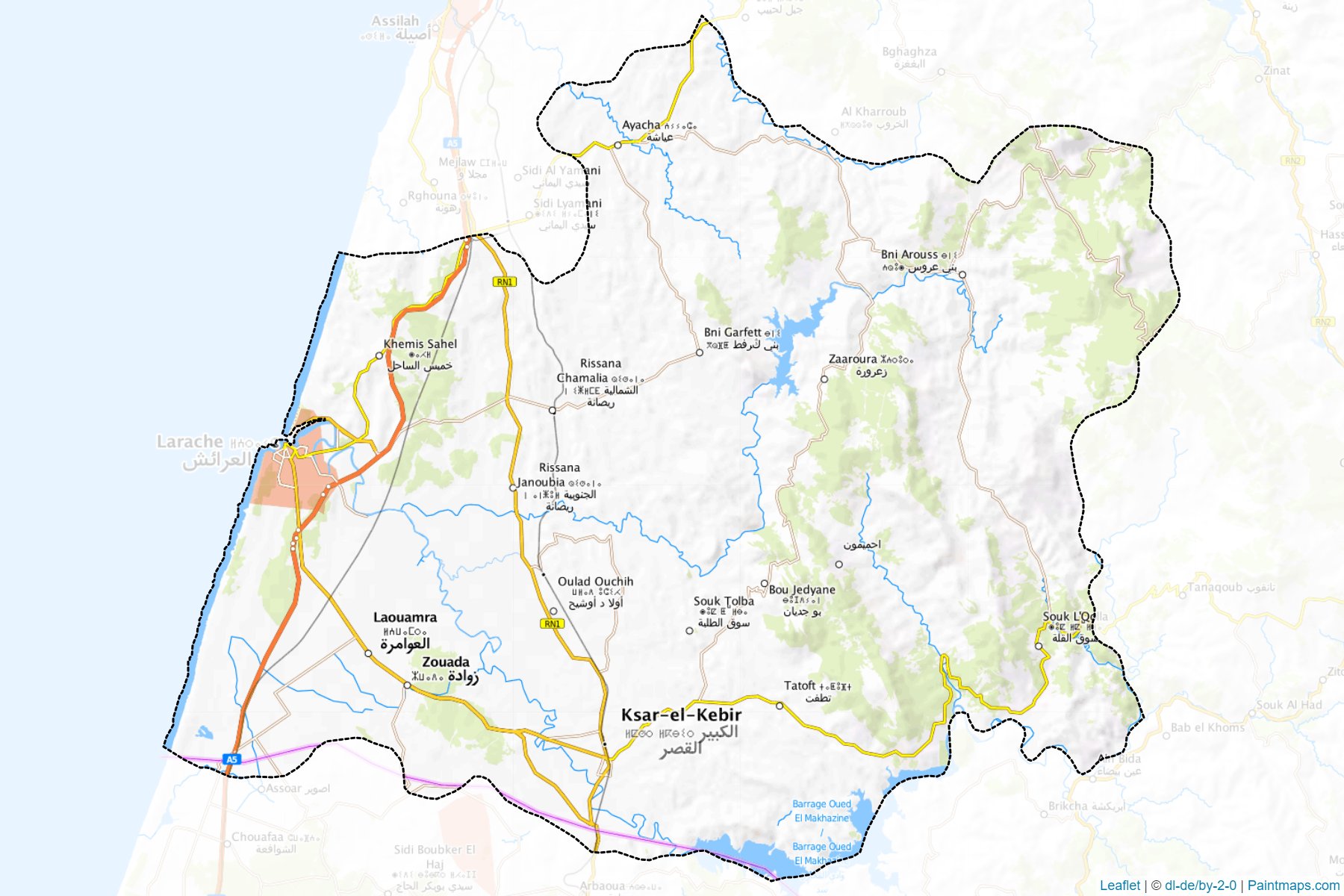 Muestras de recorte de mapas Larache (Tanger-Tetouan-Al Hoceima)-1