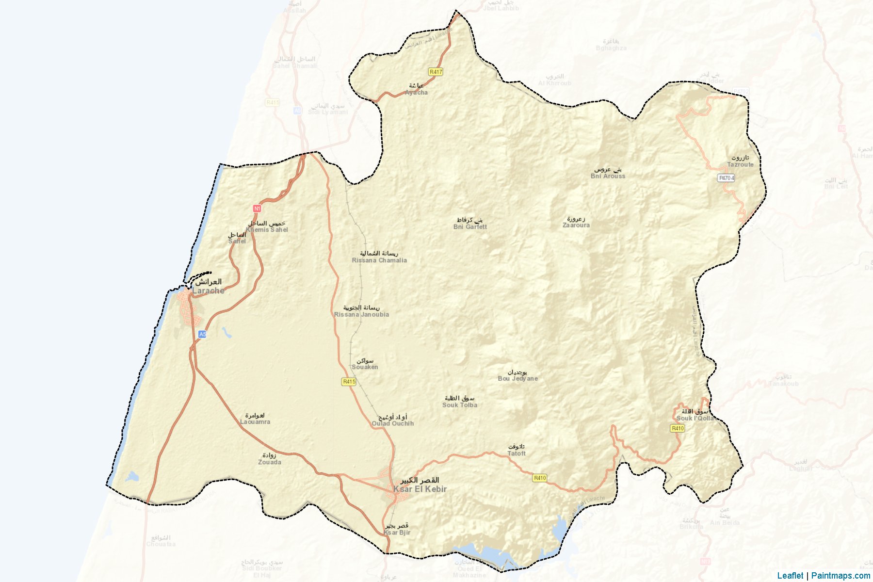 Muestras de recorte de mapas Larache (Tanger-Tetouan-Al Hoceima)-2