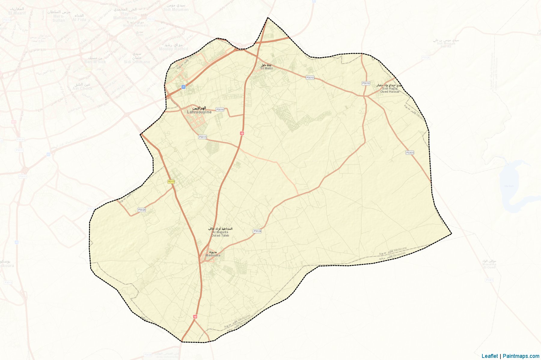 Muestras de recorte de mapas Mediouna (Casablanca-Settat)-2