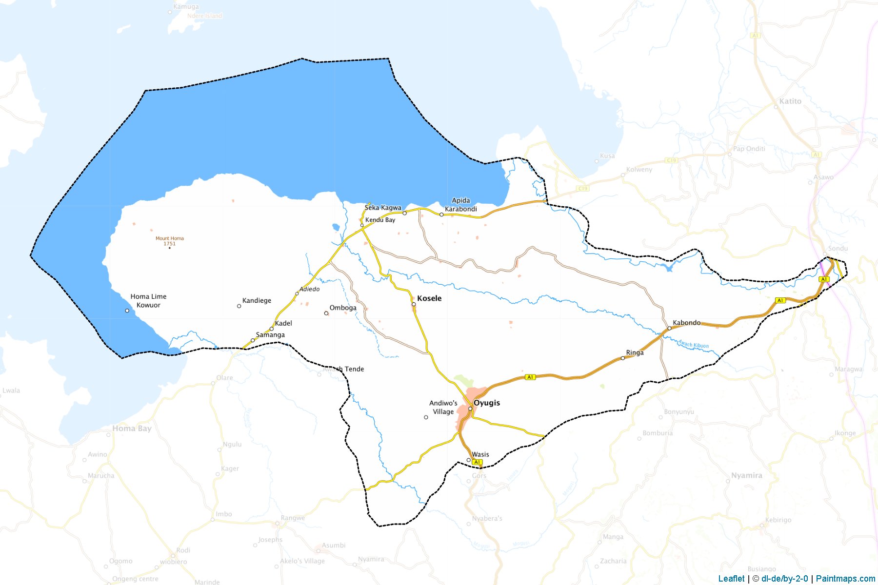 Muestras de recorte de mapas Rachuonyo (Nyanza)-1